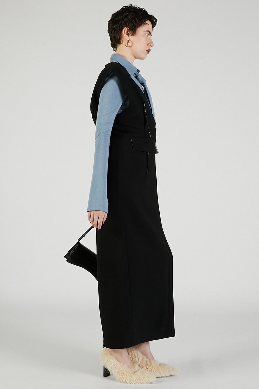 【プランク プロジェクト/PRANK PROJECT】のハンドステッチディープVドレス / Hand-stitched Deep V-neck Dress 人気、トレンドファッション・服の通販 founy(ファニー) 　ファッション　Fashion　レディースファッション　Fashion for Women　ワンピース　Dresses　フォーマル・パーティードレス・結婚式用ドレス　Elegant & Casual Dresses　チュニック　Tunic Tops & Dresses　2025年　2025　2025-2026秋冬・A/W　Autumn/Winter 2025–26 AW25–26　スリット　Slit, Slit Detail　ダブル　Double, Double-Breasted　チュニック　Tunic, Long Top　ドレス　Dress, One-Piece　ハンド　Hand, Handmade　ポケット　Pocket, Pocket Detail　ロング　Long, Long-Length　A/W・秋冬　Autumn/Winter　other-6|ID: prp329100004622117 ipo3291000000033169466