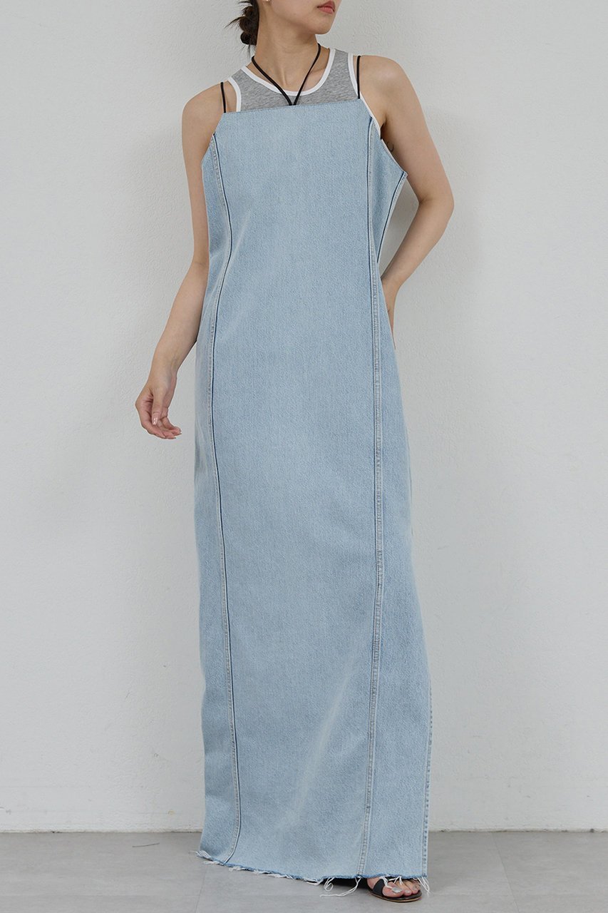 【ガリャルダガランテ/GALLARDAGALANTE】の【PEAS】リメイクデニムドレス インテリア・キッズ・メンズ・レディースファッション・服の通販 founy(ファニー) 　ファッション　Fashion　レディースファッション　Fashion for Women　ワンピース　Dresses　フォーマル・パーティードレス・結婚式用ドレス　Elegant & Casual Dresses　チュニック　Tunic Tops & Dresses　スリット　Slit, Slit Detail　チュニック　Tunic, Long Top　デニム　Denim, Jeans Material　フリンジ　Fringe, Tassel　ラップ　Wrap, Wrap Design　リメイク　Remake, Reconstructed　ロング　Long, Long-Length　サックスブルー|ID: prp329100004622120 ipo3291000000036241299