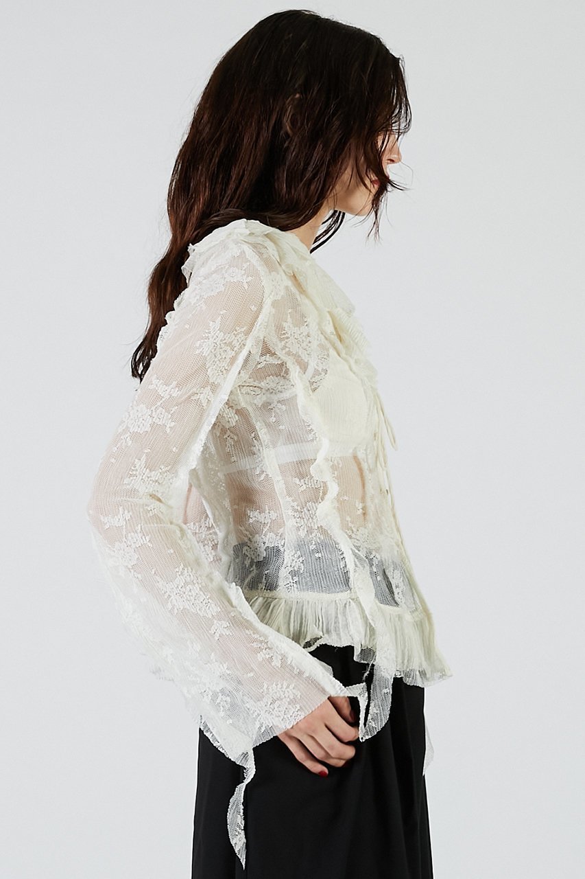 【プランク プロジェクト/PRANK PROJECT】のレースラッフルブラウス / Lace Ruffled Blouse 人気、トレンドファッション・服の通販 founy(ファニー) 　ファッション　Fashion　レディースファッション　Fashion for Women　トップス・カットソー　Cut & Sew Tops　シャツ・ブラウス・オフィスカジュアル　Elegant Blouses & Button-Ups　2025年　2025　2025-2026秋冬・A/W　Autumn/Winter 2025–26 AW25–26　おすすめ　Recommended / Our Picks　インナー　Innerwear　ジャケット　Jacket, Outerwear　スラックス　Slacks, Dress Pants　スリーブ　Sleeve, Long Sleeve / Short Sleeve　デニム　Denim, Jeans Material　フリル　Frill, Ruffle　プリーツ　Pleats, Pleated　ランダム　Random, Irregular　レース　Lace, Lace Fabric　ロング　Long, Long-Length　A/W・秋冬　Autumn/Winter　羽織　Haori, Light Jacket　other-6|ID: prp329100004622124 ipo3291000000033169544