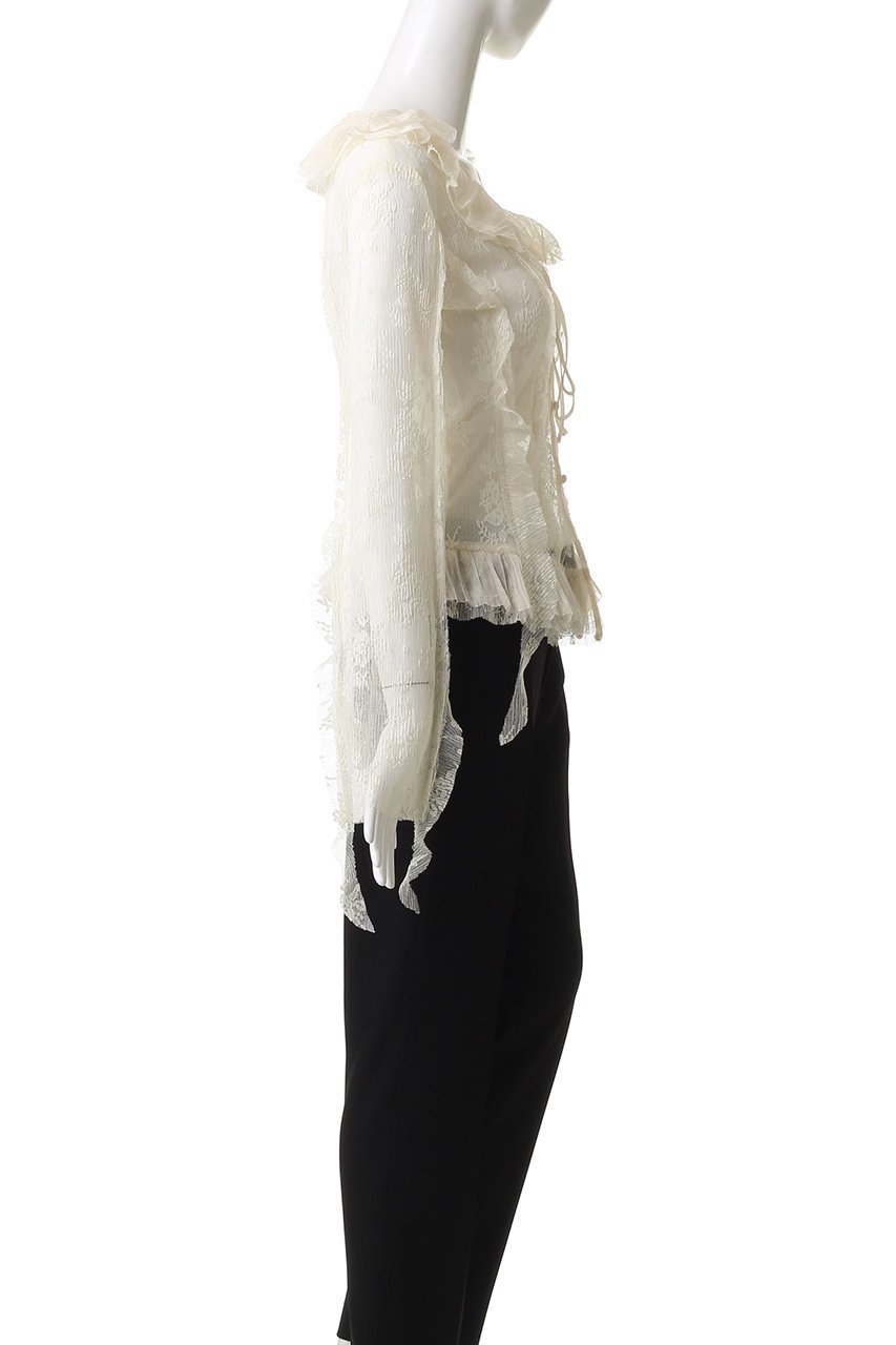 【プランク プロジェクト/PRANK PROJECT】のレースラッフルブラウス / Lace Ruffled Blouse 人気、トレンドファッション・服の通販 founy(ファニー) 　ファッション　Fashion　レディースファッション　Fashion for Women　トップス・カットソー　Cut & Sew Tops　シャツ・ブラウス・オフィスカジュアル　Elegant Blouses & Button-Ups　おすすめ　Recommended / Our Picks　インナー　Innerwear　ジャケット　Jacket, Outerwear　スラックス　Slacks, Dress Pants　スリーブ　Sleeve, Long Sleeve / Short Sleeve　デニム　Denim, Jeans Material　フリル　Frill, Ruffle　プリーツ　Pleats, Pleated　ランダム　Random, Irregular　レース　Lace, Lace Fabric　ロング　Long, Long-Length　羽織　Haori, Light Jacket　other-3|ID: prp329100004622124 ipo3291000000035572393