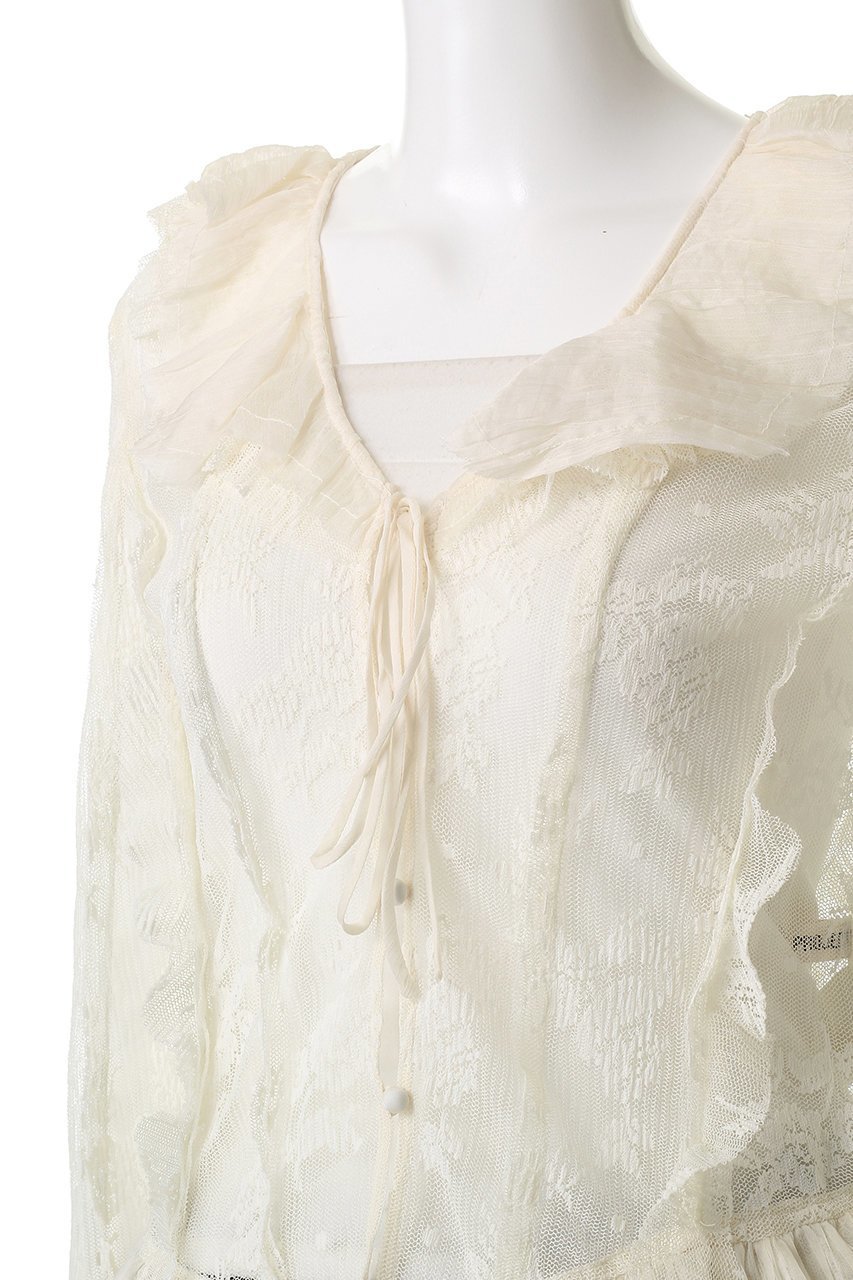 【プランク プロジェクト/PRANK PROJECT】のレースラッフルブラウス / Lace Ruffled Blouse 人気、トレンドファッション・服の通販 founy(ファニー) 　ファッション　Fashion　レディースファッション　Fashion for Women　トップス・カットソー　Cut & Sew Tops　シャツ・ブラウス・オフィスカジュアル　Elegant Blouses & Button-Ups　おすすめ　Recommended / Our Picks　インナー　Innerwear　ジャケット　Jacket, Outerwear　スラックス　Slacks, Dress Pants　スリーブ　Sleeve, Long Sleeve / Short Sleeve　デニム　Denim, Jeans Material　フリル　Frill, Ruffle　プリーツ　Pleats, Pleated　ランダム　Random, Irregular　レース　Lace, Lace Fabric　ロング　Long, Long-Length　羽織　Haori, Light Jacket　other-5|ID: prp329100004622124 ipo3291000000035572396