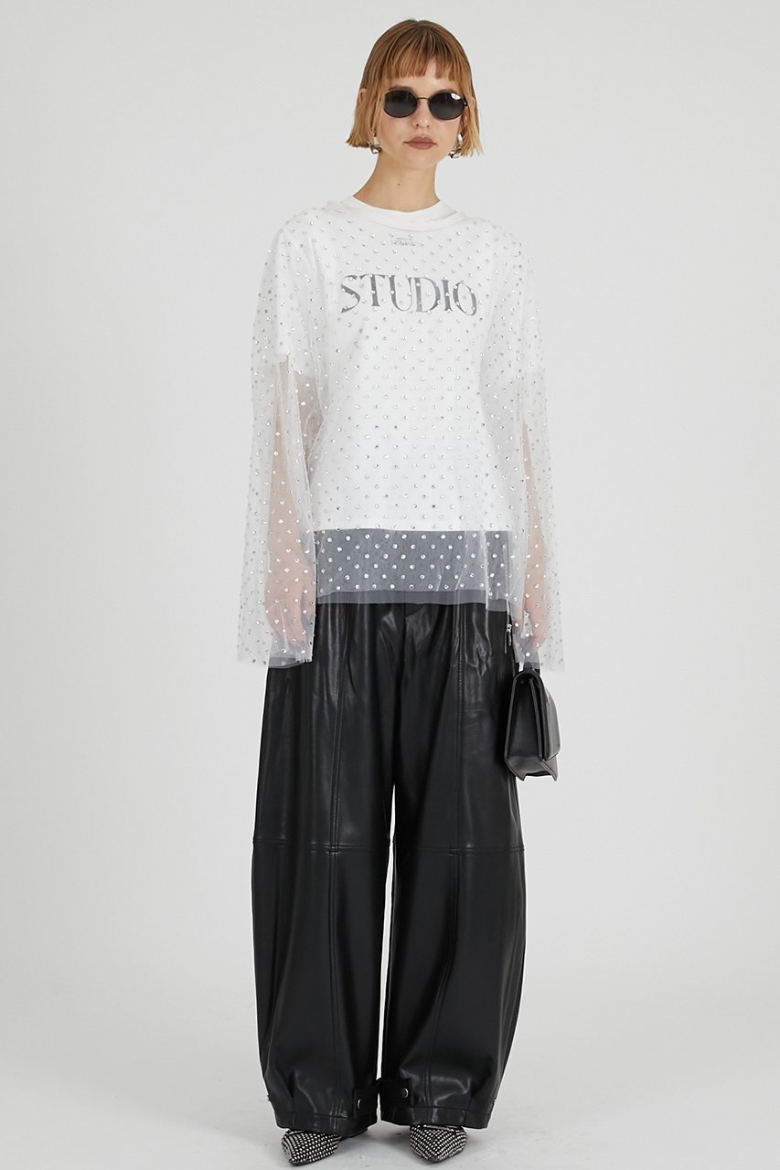 【プランク プロジェクト/PRANK PROJECT】のチュールビジューオーバートップ / Tulle Bead Over Top 人気、トレンドファッション・服の通販 founy(ファニー) 　ファッション　Fashion　レディースファッション　Fashion for Women　トップス・カットソー　Cut & Sew Tops　シャツ・ブラウス・オフィスカジュアル　Elegant Blouses & Button-Ups　2025年　2025　2025-2026秋冬・A/W　Autumn/Winter 2025–26 AW25–26　シアー　Sheer, See-Through　ストーン　Stone, Gem-Like　スリーブ　Sleeve, Long Sleeve / Short Sleeve　チュール　Tulip, Tulip Motif　フェミニン　Feminine, Girly　プリント　Print, Printed Pattern　ロング　Long, Long-Length　A/W・秋冬　Autumn/Winter　other-6|ID: prp329100004622125 ipo3291000000033169559