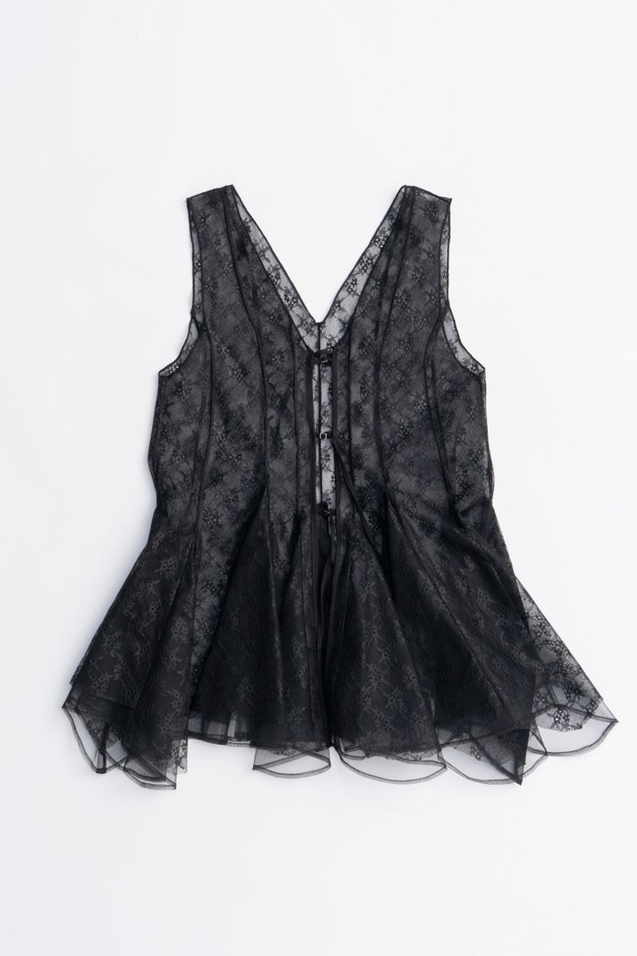 【プランク プロジェクト/PRANK PROJECT】のランダムヘムレーストップ / Random Hem Lace Top インテリア・キッズ・メンズ・レディースファッション・服の通販 founy(ファニー) https://founy.com/ ファッション Fashion レディースファッション Fashion for Women トップス・カットソー Cut & Sew Tops シャツ・ブラウス・オフィスカジュアル Elegant Blouses & Button-Ups スリーブ Sleeve, Long Sleeve / Short Sleeve チュール Tulip, Tulip Motif ノースリーブ Sleeveless, No-Sleeve ヘムライン Hemline, Bottom Cut レース Lace, Lace Fabric ロング Long, Long-Length |ID: prp329100004622128 ipo3291000000033169594