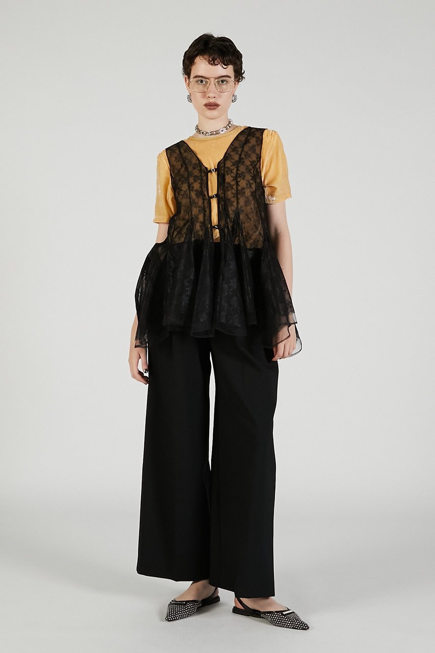 【プランク プロジェクト/PRANK PROJECT】のランダムヘムレーストップ / Random Hem Lace Top 人気、トレンドファッション・服の通販 founy(ファニー) 　ファッション　Fashion　レディースファッション　Fashion for Women　トップス・カットソー　Cut & Sew Tops　シャツ・ブラウス・オフィスカジュアル　Elegant Blouses & Button-Ups　スリーブ　Sleeve, Long Sleeve / Short Sleeve　チュール　Tulip, Tulip Motif　ノースリーブ　Sleeveless, No-Sleeve　ヘムライン　Hemline, Bottom Cut　レース　Lace, Lace Fabric　ロング　Long, Long-Length　other-2|ID: prp329100004622128 ipo3291000000033169597