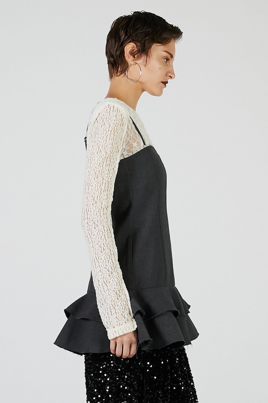 【プランク プロジェクト/PRANK PROJECT】のウーステッドフリルチュニック / Waste Frill Tunic 人気、トレンドファッション・服の通販 founy(ファニー) 　ファッション　Fashion　レディースファッション　Fashion for Women　トップス・カットソー　Cut & Sew Tops　シャツ・ブラウス・オフィスカジュアル　Elegant Blouses & Button-Ups　2025年　2025　2025-2026秋冬・A/W　Autumn/Winter 2025–26 AW25–26　おすすめ　Recommended / Our Picks　インナー　Innerwear　カッティング　Cutting Detail　スリーブ　Sleeve, Long Sleeve / Short Sleeve　フィット　Fit, Slim Fit　フリル　Frill, Ruffle　ロング　Long, Long-Length　A/W・秋冬　Autumn/Winter　other-3|ID: prp329100004622129 ipo3291000000033169615