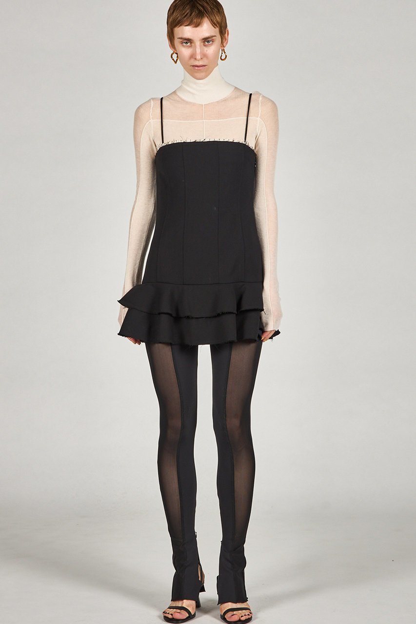 【プランク プロジェクト/PRANK PROJECT】のウーステッドフリルチュニック / Waste Frill Tunic 人気、トレンドファッション・服の通販 founy(ファニー) 　ファッション　Fashion　レディースファッション　Fashion for Women　トップス・カットソー　Cut & Sew Tops　シャツ・ブラウス・オフィスカジュアル　Elegant Blouses & Button-Ups　おすすめ　Recommended / Our Picks　インナー　Innerwear　カッティング　Cutting Detail　スリーブ　Sleeve, Long Sleeve / Short Sleeve　フィット　Fit, Slim Fit　フリル　Frill, Ruffle　ロング　Long, Long-Length　other-8|ID: prp329100004622129 ipo3291000000033639862