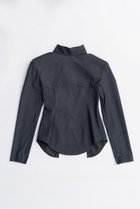 【プランク プロジェクト/PRANK PROJECT】のスーチングバックタイトップス / Suiting Back Tie Tops 人気、トレンドファッション・服の通販 founy(ファニー) ファッション Fashion レディースファッション Fashion for Women トップス・カットソー Cut & Sew Tops シャツ・ブラウス・オフィスカジュアル Elegant Blouses & Button-Ups シンプル Simple, Minimal スリーブ Sleeve, Long Sleeve / Short Sleeve フロント Front, Front Design マニッシュ Mannish, Boyish ラウンド Round, Round Neck ロング Long, Long-Length thumbnail GRY(グレー)|ID: prp329100004622132 ipo3291000000033169655