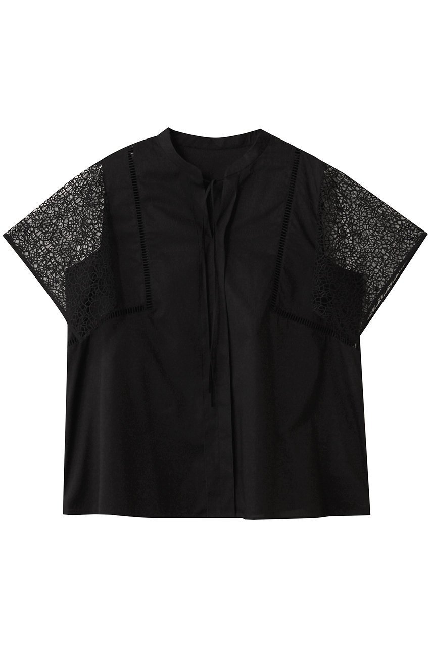 【アナイ/ANAYI】のケミカルレーススリーブコンビブラウス インテリア・キッズ・メンズ・レディースファッション・服の通販 founy(ファニー) 　ファッション　Fashion　レディースファッション　Fashion for Women　トップス・カットソー　Cut & Sew Tops　シャツ・ブラウス・オフィスカジュアル　Elegant Blouses & Button-Ups　2025年　2025　2025-2026秋冬・A/W　Autumn/Winter 2025–26 AW25–26　ケミカル　Chemical, Chemical Wash　スリーブ　Sleeve, Long Sleeve / Short Sleeve　ハンカチ　Handkerchief, Hanky　フェミニン　Feminine, Girly　レース　Lace, Lace Fabric　ロング　Long, Long-Length　A/W・秋冬　Autumn/Winter　ブラック|ID: prp329100004622135 ipo3291000000033169687