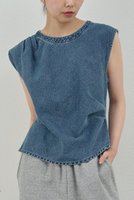 【ガリャルダガランテ/GALLARDAGALANTE】の【PEAS】ドレープデニムプルオーバー 人気、トレンドファッション・服の通販 founy(ファニー) ファッション Fashion レディースファッション Fashion for Women トップス・カットソー Cut & Sew Tops シャツ・ブラウス・オフィスカジュアル Elegant Blouses & Button-Ups カジュアルプルオーバー・ニットトップス Pullovers & Knit Tops / Casual Pullovers アシンメトリー Asymmetrical Style ショート Short, Short Length スリット Slit, Slit Detail スリーブ Sleeve, Long Sleeve / Short Sleeve デニム Denim, Jeans Material ドレス Dress, One-Piece ドレープ Drape, Draping Fabric ワーク Workwear, Utility Style |ID:prp329100004622136