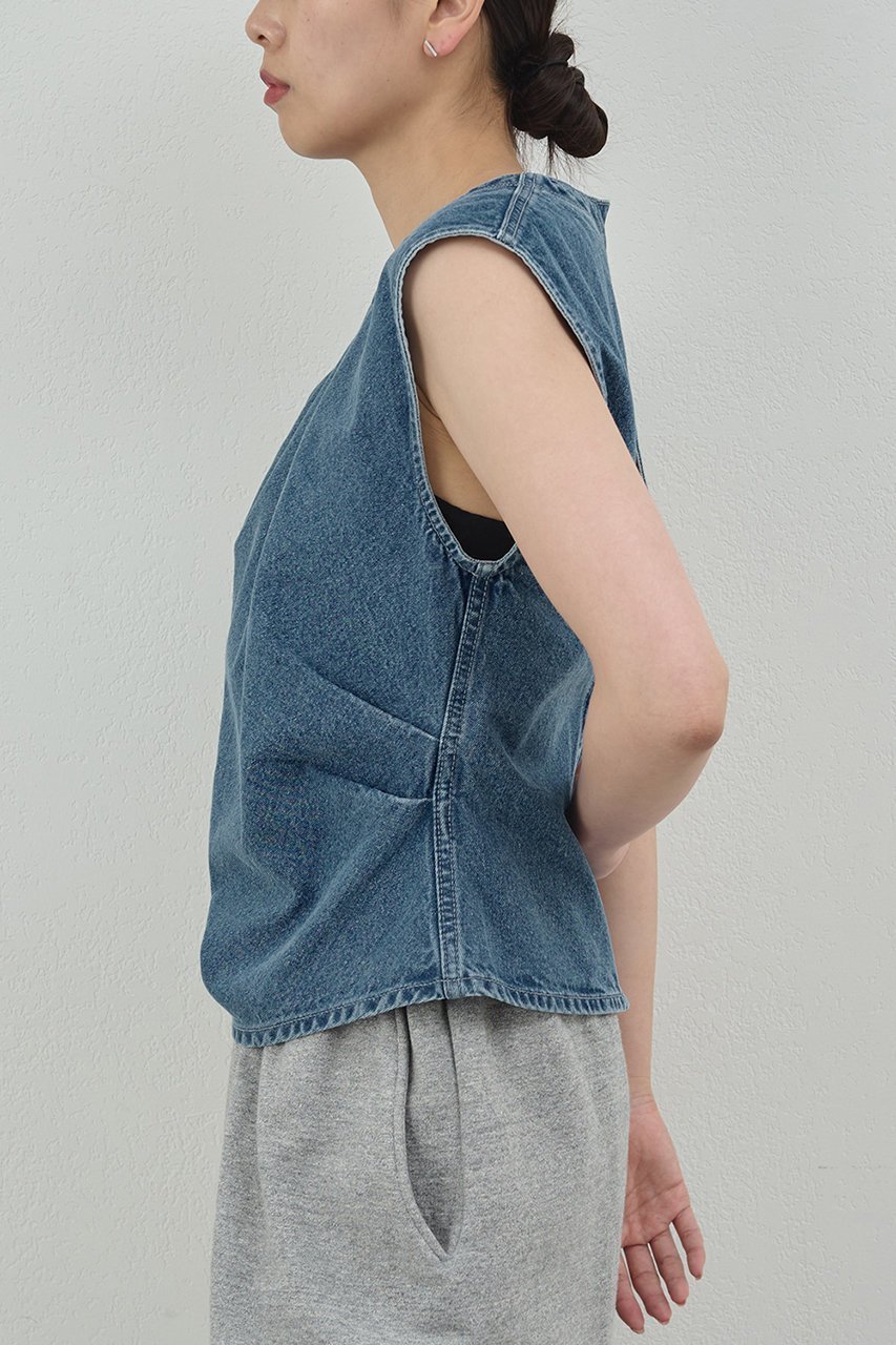 【ガリャルダガランテ/GALLARDAGALANTE】の【PEAS】ドレープデニムプルオーバー 人気、トレンドファッション・服の通販 founy(ファニー) 　ファッション　Fashion　レディースファッション　Fashion for Women　トップス・カットソー　Cut & Sew Tops　シャツ・ブラウス・オフィスカジュアル　Elegant Blouses & Button-Ups　カジュアルプルオーバー・ニットトップス　Pullovers & Knit Tops / Casual Pullovers　アシンメトリー　Asymmetrical Style　ショート　Short, Short Length　スリット　Slit, Slit Detail　スリーブ　Sleeve, Long Sleeve / Short Sleeve　デニム　Denim, Jeans Material　ドレス　Dress, One-Piece　ドレープ　Drape, Draping Fabric　ワーク　Workwear, Utility Style　other-6|ID: prp329100004622136 ipo3291000000036241315