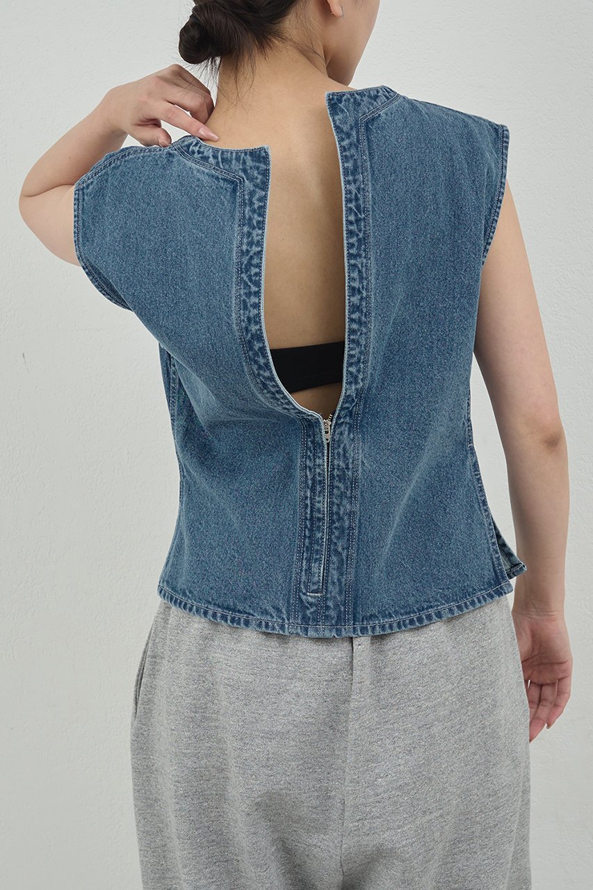 【ガリャルダガランテ/GALLARDAGALANTE】の【PEAS】ドレープデニムプルオーバー 人気、トレンドファッション・服の通販 founy(ファニー) 　ファッション　Fashion　レディースファッション　Fashion for Women　トップス・カットソー　Cut & Sew Tops　シャツ・ブラウス・オフィスカジュアル　Elegant Blouses & Button-Ups　カジュアルプルオーバー・ニットトップス　Pullovers & Knit Tops / Casual Pullovers　アシンメトリー　Asymmetrical Style　ショート　Short, Short Length　スリット　Slit, Slit Detail　スリーブ　Sleeve, Long Sleeve / Short Sleeve　デニム　Denim, Jeans Material　ドレス　Dress, One-Piece　ドレープ　Drape, Draping Fabric　ワーク　Workwear, Utility Style　other-7|ID: prp329100004622136 ipo3291000000036241316