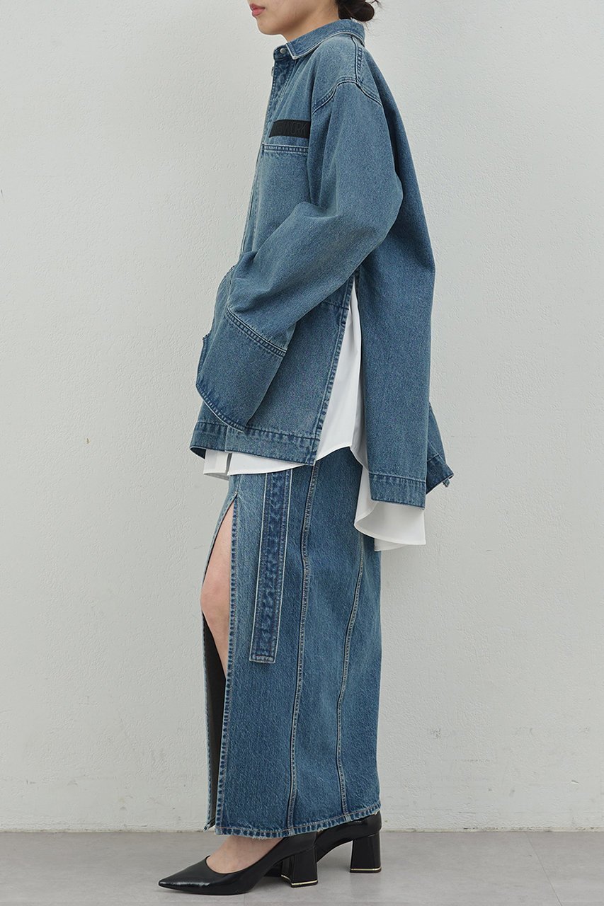 【ガリャルダガランテ/GALLARDAGALANTE】の【PEAS】デニムプルオーバーシャツ 人気、トレンドファッション・服の通販 founy(ファニー) 　ファッション　Fashion　レディースファッション　Fashion for Women　トップス・カットソー　Cut & Sew Tops　シャツ・ブラウス・オフィスカジュアル　Elegant Blouses & Button-Ups　カジュアルプルオーバー・ニットトップス　Pullovers & Knit Tops / Casual Pullovers　2025年　2025　2025-2026秋冬・A/W　Autumn/Winter 2025–26 AW25–26　スリット　Slit, Slit Detail　スリーブ　Sleeve, Long Sleeve / Short Sleeve　デニム　Denim, Jeans Material　ポケット　Pocket, Pocket Detail　ロング　Long, Long-Length　ワーク　Workwear, Utility Style　ヴィンテージ　Vintage Style　A/W・秋冬　Autumn/Winter　other-3|ID: prp329100004622137 ipo3291000000033169704