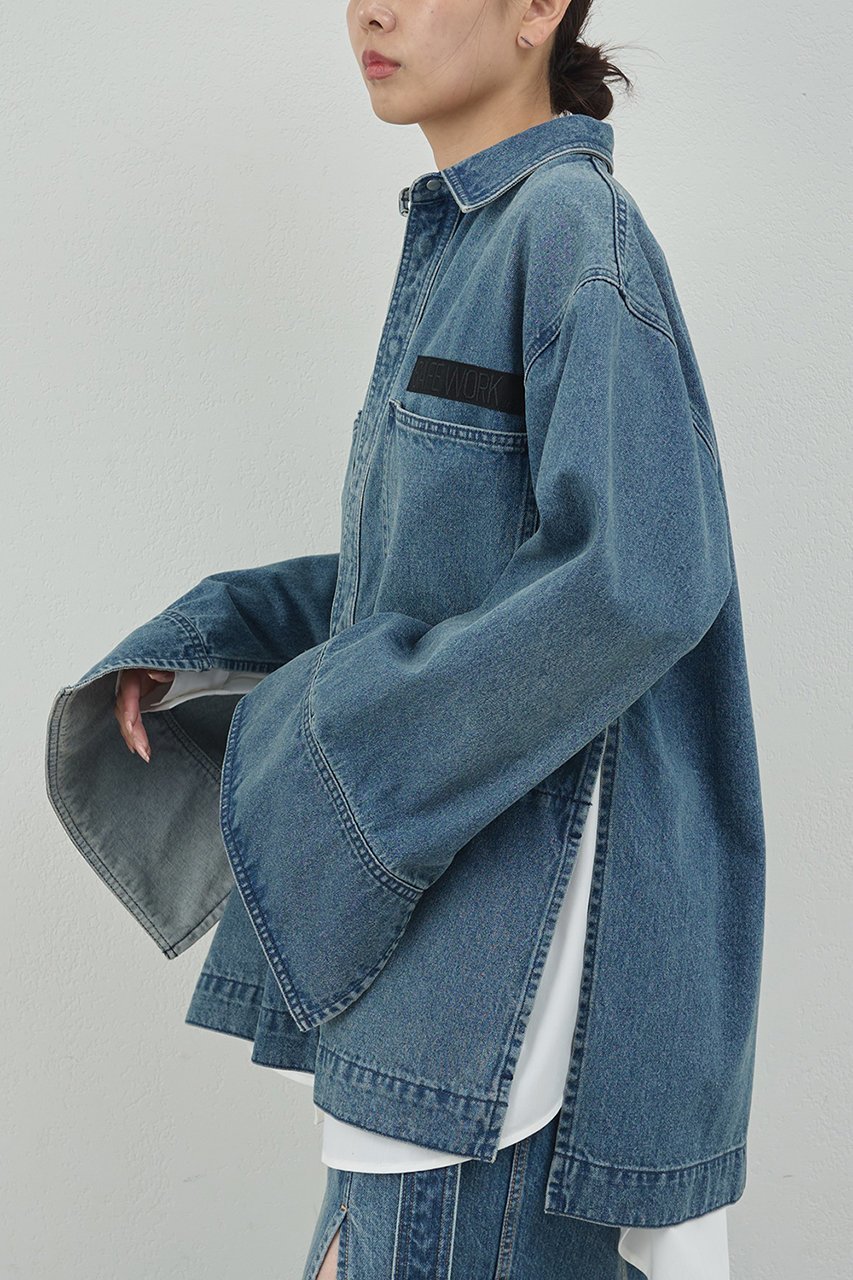【ガリャルダガランテ/GALLARDAGALANTE】の【PEAS】デニムプルオーバーシャツ 人気、トレンドファッション・服の通販 founy(ファニー) 　ファッション　Fashion　レディースファッション　Fashion for Women　トップス・カットソー　Cut & Sew Tops　シャツ・ブラウス・オフィスカジュアル　Elegant Blouses & Button-Ups　カジュアルプルオーバー・ニットトップス　Pullovers & Knit Tops / Casual Pullovers　2025年　2025　2025-2026秋冬・A/W　Autumn/Winter 2025–26 AW25–26　スリット　Slit, Slit Detail　スリーブ　Sleeve, Long Sleeve / Short Sleeve　デニム　Denim, Jeans Material　ポケット　Pocket, Pocket Detail　ロング　Long, Long-Length　ワーク　Workwear, Utility Style　ヴィンテージ　Vintage Style　A/W・秋冬　Autumn/Winter　other-6|ID: prp329100004622137 ipo3291000000033169707