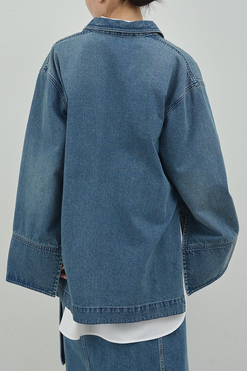 【ガリャルダガランテ/GALLARDAGALANTE】の【PEAS】デニムプルオーバーシャツ 人気、トレンドファッション・服の通販 founy(ファニー) 　ファッション　Fashion　レディースファッション　Fashion for Women　トップス・カットソー　Cut & Sew Tops　シャツ・ブラウス・オフィスカジュアル　Elegant Blouses & Button-Ups　カジュアルプルオーバー・ニットトップス　Pullovers & Knit Tops / Casual Pullovers　スリット　Slit, Slit Detail　スリーブ　Sleeve, Long Sleeve / Short Sleeve　デニム　Denim, Jeans Material　ポケット　Pocket, Pocket Detail　ロング　Long, Long-Length　ワーク　Workwear, Utility Style　ヴィンテージ　Vintage Style　other-7|ID: prp329100004622137 ipo3291000000035615439