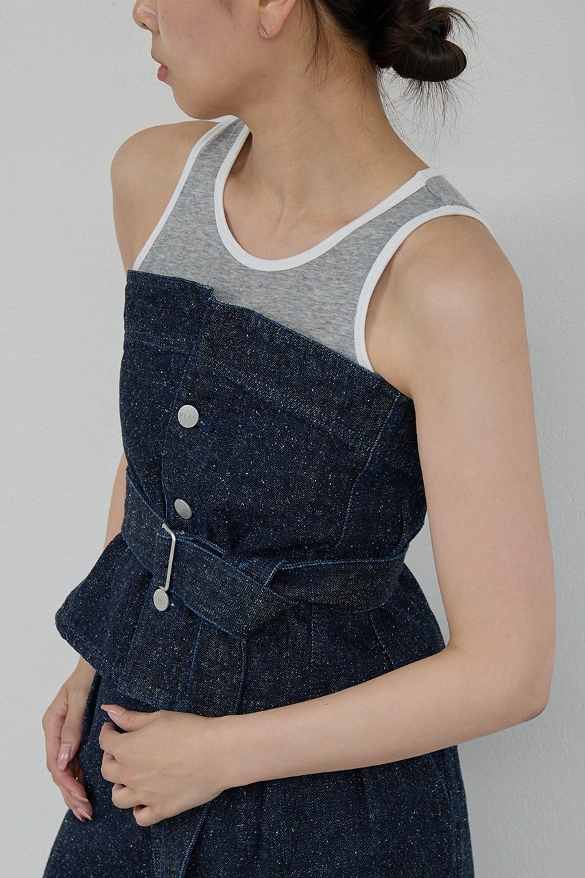 【ガリャルダガランテ/GALLARDAGALANTE】の【PEAS】ネップデニムビスチェ 人気、トレンドファッション・服の通販 founy(ファニー) 　ファッション　Fashion　レディースファッション　Fashion for Women　トップス・カットソー　Cut & Sew Tops　キャミソール&ノースリーブ　Camisoles & Sleeveless Tops　シャツ・ブラウス・オフィスカジュアル　Elegant Blouses & Button-Ups　ビスチェ　Bustiers & Corset Tops / Layered Bustier Style　2025年　2025　2025-2026秋冬・A/W　Autumn/Winter 2025–26 AW25–26　カットソー　Cut and Sewn Top　コルセット　Corset, Bustier　ネップ　Nepp, Slub Yarn　ノースリーブ　Sleeveless, No-Sleeve　A/W・秋冬　Autumn/Winter　other-6|ID: prp329100004622138 ipo3291000000033169716