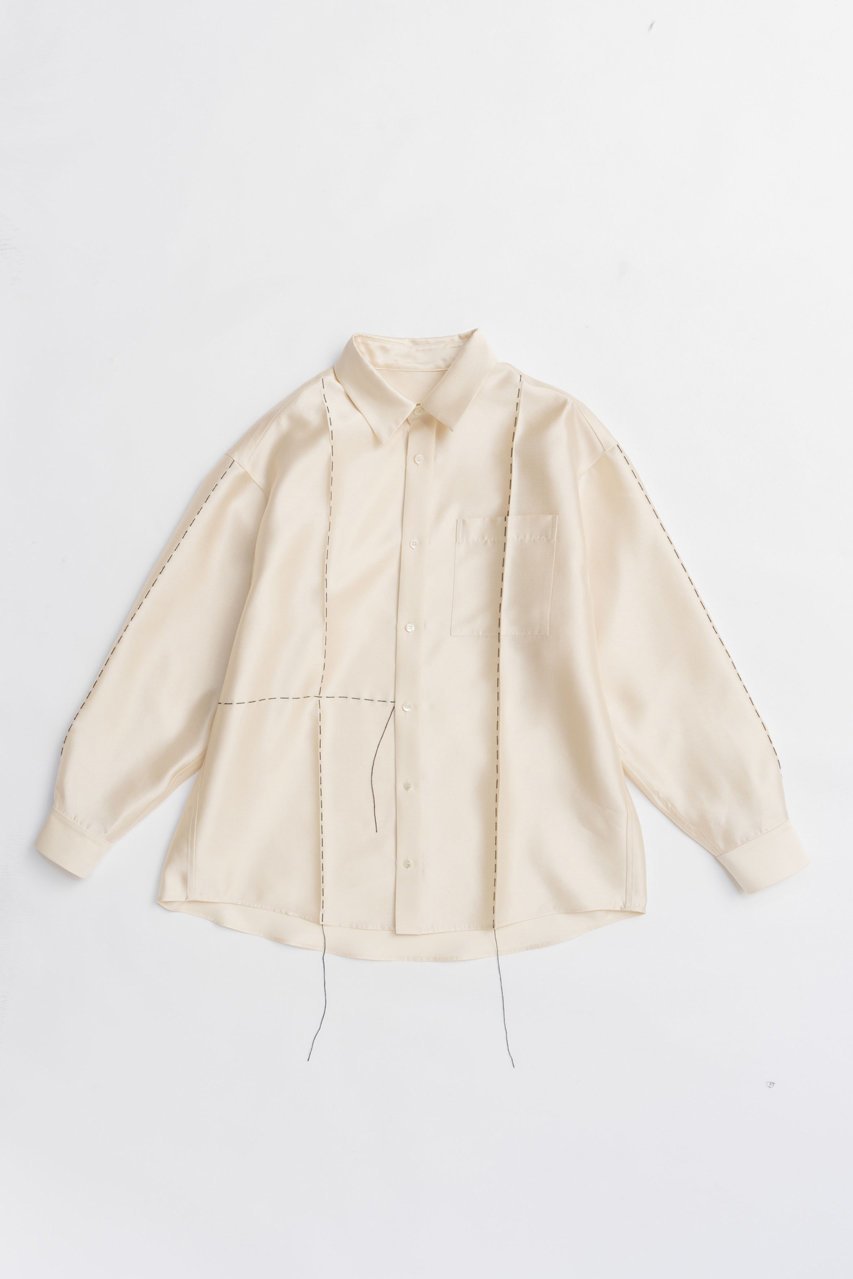 【プランク プロジェクト/PRANK PROJECT】のハンドステッチシャツ / Hand Stitched Shirt インテリア・キッズ・メンズ・レディースファッション・服の通販 founy(ファニー) 　ファッション　Fashion　レディースファッション　Fashion for Women　トップス・カットソー　Cut & Sew Tops　シャツ・ブラウス・オフィスカジュアル　Elegant Blouses & Button-Ups　2025年　2025　2025-2026秋冬・A/W　Autumn/Winter 2025–26 AW25–26　オーガンジー　Organza Fabric　シルク　Silk, 100% Silk　スリーブ　Sleeve, Long Sleeve / Short Sleeve　セットアップ　Set-Up, Coordinated Outfit　ハンド　Hand, Handmade　フォルム　Silhouette, Form　リラックス　Relax, Relaxed Fit　ロング　Long, Long-Length　A/W・秋冬　Autumn/Winter　WHT(ホワイト)|ID: prp329100004622141 ipo3291000000033169739