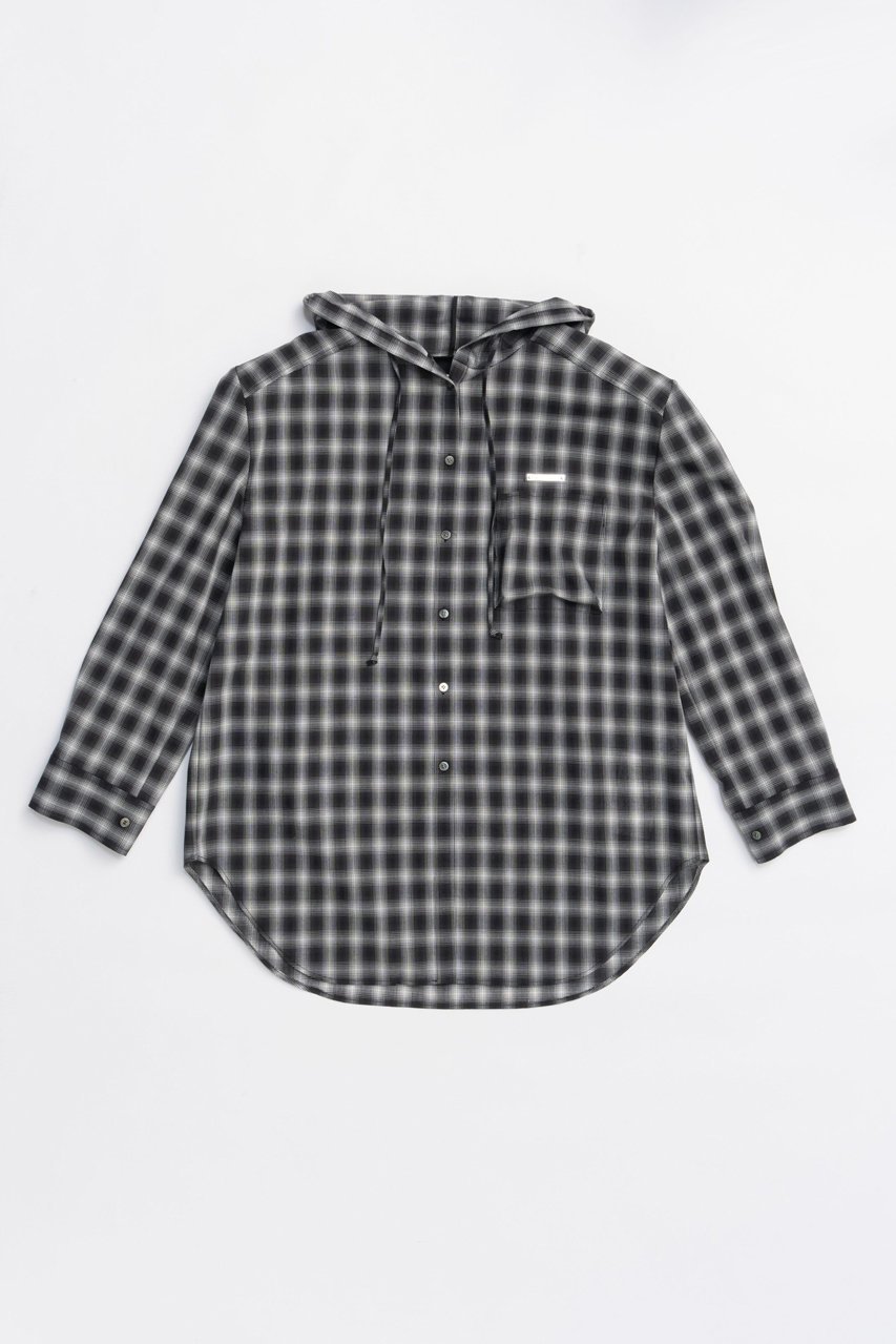 【プランク プロジェクト/PRANK PROJECT】のフーディチェックシャツ / Hoodie Check Shirt インテリア・キッズ・メンズ・レディースファッション・服の通販 founy(ファニー) 　ファッション　Fashion　レディースファッション　Fashion for Women　トップス・カットソー　Cut & Sew Tops　シャツ・ブラウス・オフィスカジュアル　Elegant Blouses & Button-Ups　2025年　2025　2025-2026秋冬・A/W　Autumn/Winter 2025–26 AW25–26　おすすめ　Recommended / Our Picks　インナー　Innerwear　ジャケット　Jacket, Outerwear　スリーブ　Sleeve, Long Sleeve / Short Sleeve　チェック　Check, Plaid, Tartan　ツイード　Twill, Twill Weave　ロング　Long, Long-Length　A/W・秋冬　Autumn/Winter　BLK(ブラック)|ID: prp329100004622144 ipo3291000000033169768