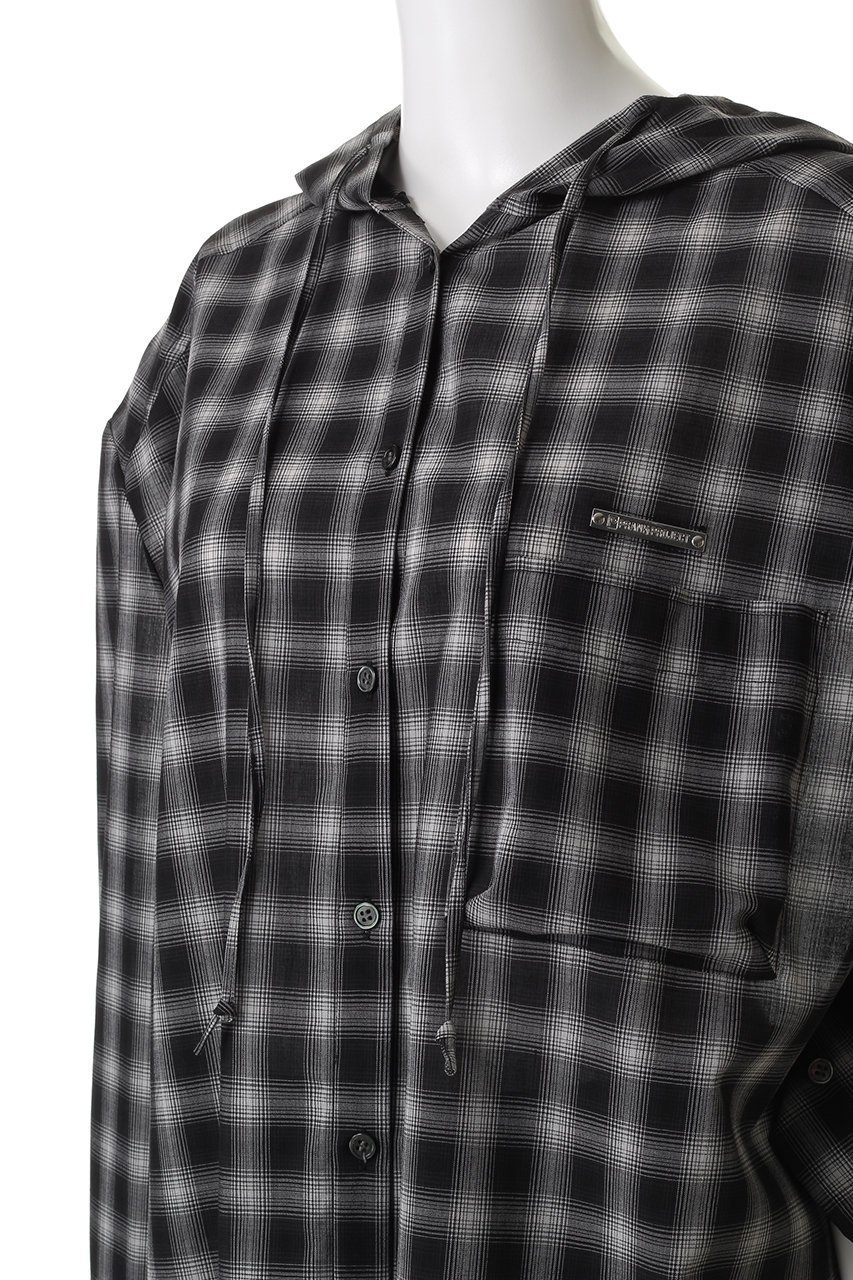 【プランク プロジェクト/PRANK PROJECT】のフーディチェックシャツ / Hoodie Check Shirt 人気、トレンドファッション・服の通販 founy(ファニー) 　ファッション　Fashion　レディースファッション　Fashion for Women　トップス・カットソー　Cut & Sew Tops　シャツ・ブラウス・オフィスカジュアル　Elegant Blouses & Button-Ups　おすすめ　Recommended / Our Picks　インナー　Innerwear　ジャケット　Jacket, Outerwear　スリーブ　Sleeve, Long Sleeve / Short Sleeve　チェック　Check, Plaid, Tartan　ツイード　Twill, Twill Weave　ロング　Long, Long-Length　other-5|ID: prp329100004622144 ipo3291000000035572428