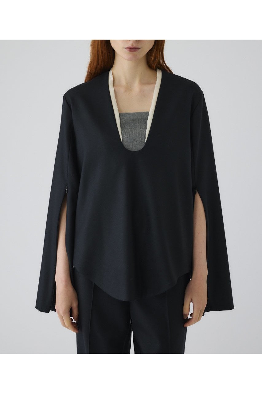 【リムアーク/RIM.ARK】の【8/1 10:00販売開始】Wool saxony U curve tops/トップス 人気、トレンドファッション・服の通販 founy(ファニー) 　ファッション　Fashion　レディースファッション　Fashion for Women　トップス・カットソー　Cut & Sew Tops　シャツ・ブラウス・オフィスカジュアル　Elegant Blouses & Button-Ups　スリーブ　Sleeve, Long Sleeve / Short Sleeve　セットアップ　Set-Up, Coordinated Outfit　モダン　Modern, Contemporary　ラグジュアリー　Luxury, Elegant　ロング　Long, Long-Length　エレガント 上品　Elegant　新作・新入荷　New Arrivals / New In　 other-1|ID: prp329100004622145 ipo3291000000033169777