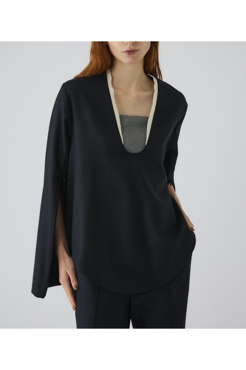 【リムアーク/RIM.ARK】の【8/1 10:00販売開始】Wool saxony U curve tops/トップス 人気、トレンドファッション・服の通販 founy(ファニー) 　ファッション　Fashion　レディースファッション　Fashion for Women　トップス・カットソー　Cut & Sew Tops　シャツ・ブラウス・オフィスカジュアル　Elegant Blouses & Button-Ups　スリーブ　Sleeve, Long Sleeve / Short Sleeve　セットアップ　Set-Up, Coordinated Outfit　モダン　Modern, Contemporary　ラグジュアリー　Luxury, Elegant　ロング　Long, Long-Length　エレガント 上品　Elegant　新作・新入荷　New Arrivals / New In　other-2|ID: prp329100004622145 ipo3291000000033169779