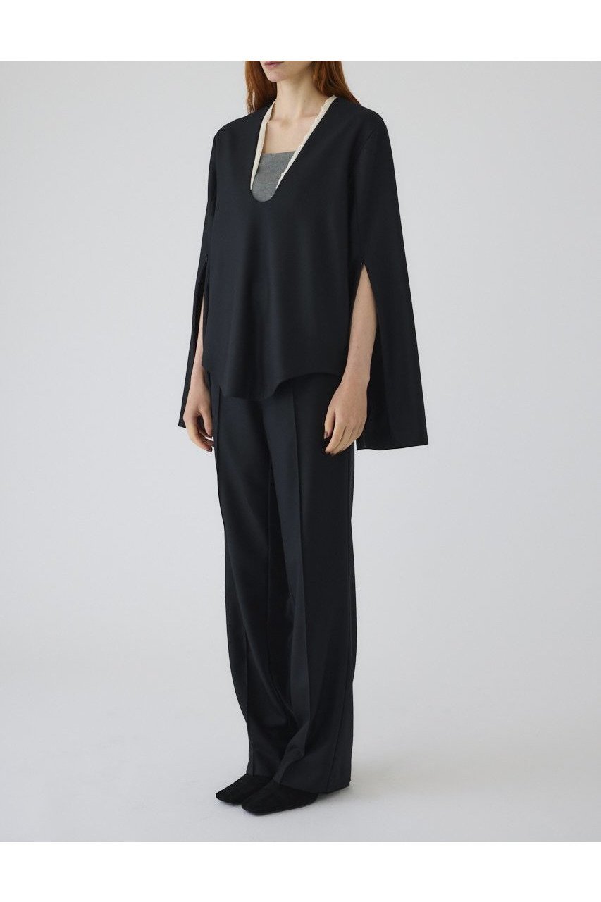 【リムアーク/RIM.ARK】の【8/1 10:00販売開始】Wool saxony U curve tops/トップス 人気、トレンドファッション・服の通販 founy(ファニー) 　ファッション　Fashion　レディースファッション　Fashion for Women　トップス・カットソー　Cut & Sew Tops　シャツ・ブラウス・オフィスカジュアル　Elegant Blouses & Button-Ups　スリーブ　Sleeve, Long Sleeve / Short Sleeve　セットアップ　Set-Up, Coordinated Outfit　モダン　Modern, Contemporary　ラグジュアリー　Luxury, Elegant　ロング　Long, Long-Length　エレガント 上品　Elegant　新作・新入荷　New Arrivals / New In　other-3|ID: prp329100004622145 ipo3291000000033169780