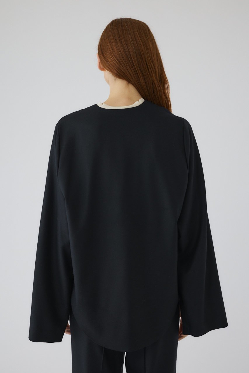 【リムアーク/RIM.ARK】の【8/1 10:00販売開始】Wool saxony U curve tops/トップス 人気、トレンドファッション・服の通販 founy(ファニー) 　ファッション　Fashion　レディースファッション　Fashion for Women　トップス・カットソー　Cut & Sew Tops　シャツ・ブラウス・オフィスカジュアル　Elegant Blouses & Button-Ups　スリーブ　Sleeve, Long Sleeve / Short Sleeve　セットアップ　Set-Up, Coordinated Outfit　モダン　Modern, Contemporary　ラグジュアリー　Luxury, Elegant　ロング　Long, Long-Length　エレガント 上品　Elegant　新作・新入荷　New Arrivals / New In　other-5|ID: prp329100004622145 ipo3291000000033169782