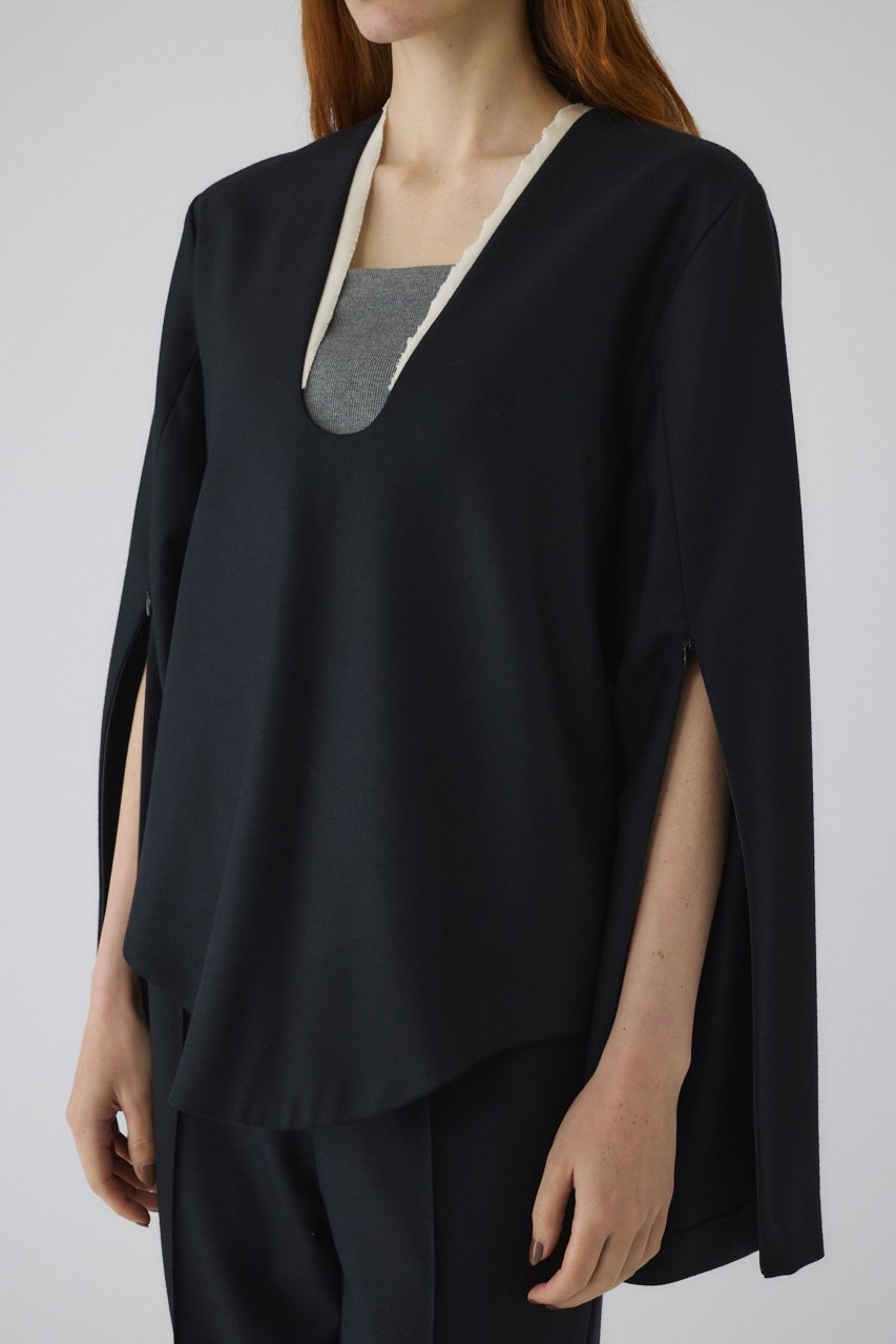 【リムアーク/RIM.ARK】の【8/1 10:00販売開始】Wool saxony U curve tops/トップス 人気、トレンドファッション・服の通販 founy(ファニー) 　ファッション　Fashion　レディースファッション　Fashion for Women　トップス・カットソー　Cut & Sew Tops　シャツ・ブラウス・オフィスカジュアル　Elegant Blouses & Button-Ups　スリーブ　Sleeve, Long Sleeve / Short Sleeve　セットアップ　Set-Up, Coordinated Outfit　モダン　Modern, Contemporary　ラグジュアリー　Luxury, Elegant　ロング　Long, Long-Length　エレガント 上品　Elegant　新作・新入荷　New Arrivals / New In　other-6|ID: prp329100004622145 ipo3291000000033169783