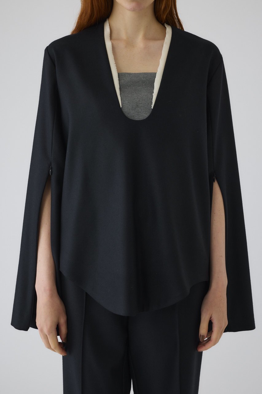【リムアーク/RIM.ARK】の【8/1 10:00販売開始】Wool saxony U curve tops/トップス 人気、トレンドファッション・服の通販 founy(ファニー) 　ファッション　Fashion　レディースファッション　Fashion for Women　トップス・カットソー　Cut & Sew Tops　シャツ・ブラウス・オフィスカジュアル　Elegant Blouses & Button-Ups　スリーブ　Sleeve, Long Sleeve / Short Sleeve　セットアップ　Set-Up, Coordinated Outfit　モダン　Modern, Contemporary　ラグジュアリー　Luxury, Elegant　ロング　Long, Long-Length　エレガント 上品　Elegant　新作・新入荷　New Arrivals / New In　other-7|ID: prp329100004622145 ipo3291000000033169784