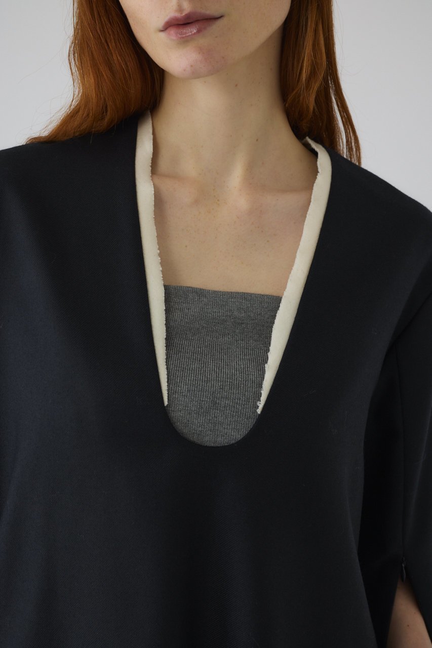 【リムアーク/RIM.ARK】の【8/1 10:00販売開始】Wool saxony U curve tops/トップス 人気、トレンドファッション・服の通販 founy(ファニー) 　ファッション　Fashion　レディースファッション　Fashion for Women　トップス・カットソー　Cut & Sew Tops　シャツ・ブラウス・オフィスカジュアル　Elegant Blouses & Button-Ups　スリーブ　Sleeve, Long Sleeve / Short Sleeve　セットアップ　Set-Up, Coordinated Outfit　モダン　Modern, Contemporary　ラグジュアリー　Luxury, Elegant　ロング　Long, Long-Length　エレガント 上品　Elegant　新作・新入荷　New Arrivals / New In　other-8|ID: prp329100004622145 ipo3291000000033169785