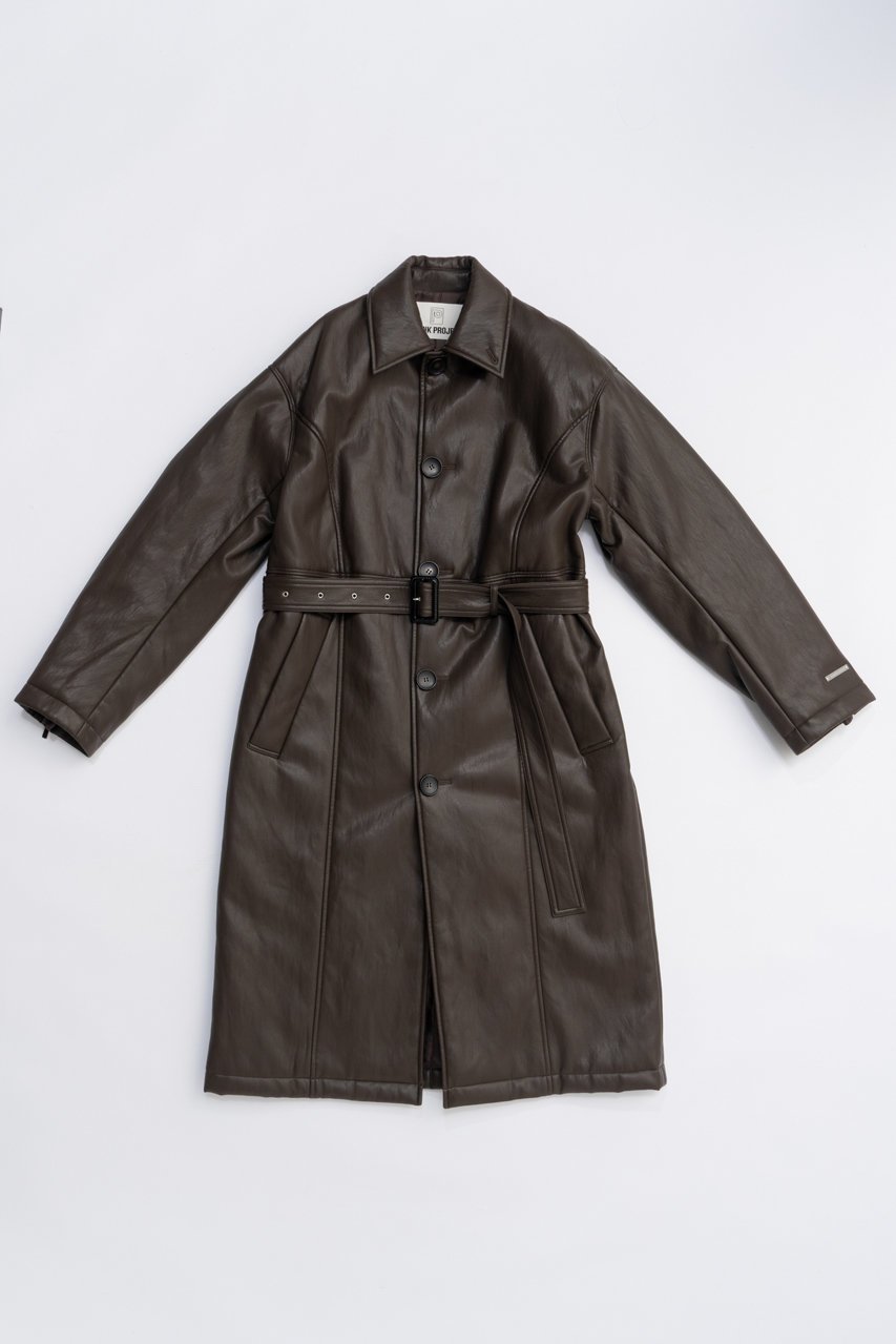 【プランク プロジェクト/PRANK PROJECT】のヴィーガンレザーオーバーロングコート / Vegan Leather Overlong Coat インテリア・キッズ・メンズ・レディースファッション・服の通販 founy(ファニー) 　ファッション　Fashion　レディースファッション　Fashion for Women　アウター　Coat / Outerwear Collection　コート・ロングコート・ピーコート　Long Coats, Peacoats & More　2025年　2025　2025-2026秋冬・A/W　Autumn/Winter 2025–26 AW25–26　ショルダー　Shoulder, Shoulder Strap　ドロップ　Drop Shoulder, Dropped Style　ボックス　Boxy, Box Shape　ロング　Long, Long-Length　A/W・秋冬　Autumn/Winter　防寒　Cold Protection, Winter-Ready　BRN(ブラウン)|ID: prp329100004622151 ipo3291000000033169835