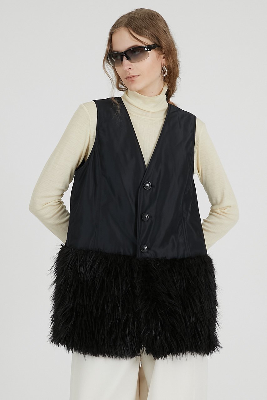 【プランク プロジェクト/PRANK PROJECT】のファーレイヤードピーコート / Fur-lined peacoat 人気、トレンドファッション・服の通販 founy(ファニー) 　ファッション　Fashion　レディースファッション　Fashion for Women　アウター　Coat / Outerwear Collection　コート・ロングコート・ピーコート　Long Coats, Peacoats & More　Pコート　Pea Coats　2025年　2025　2025-2026秋冬・A/W　Autumn/Winter 2025–26 AW25–26　ショルダー　Shoulder, Shoulder Strap　ショート　Short, Short Length　フェイクファー　Faux Fur, Imitation Fur　A/W・秋冬　Autumn/Winter　other-2|ID: prp329100004622152 ipo3291000000033169845