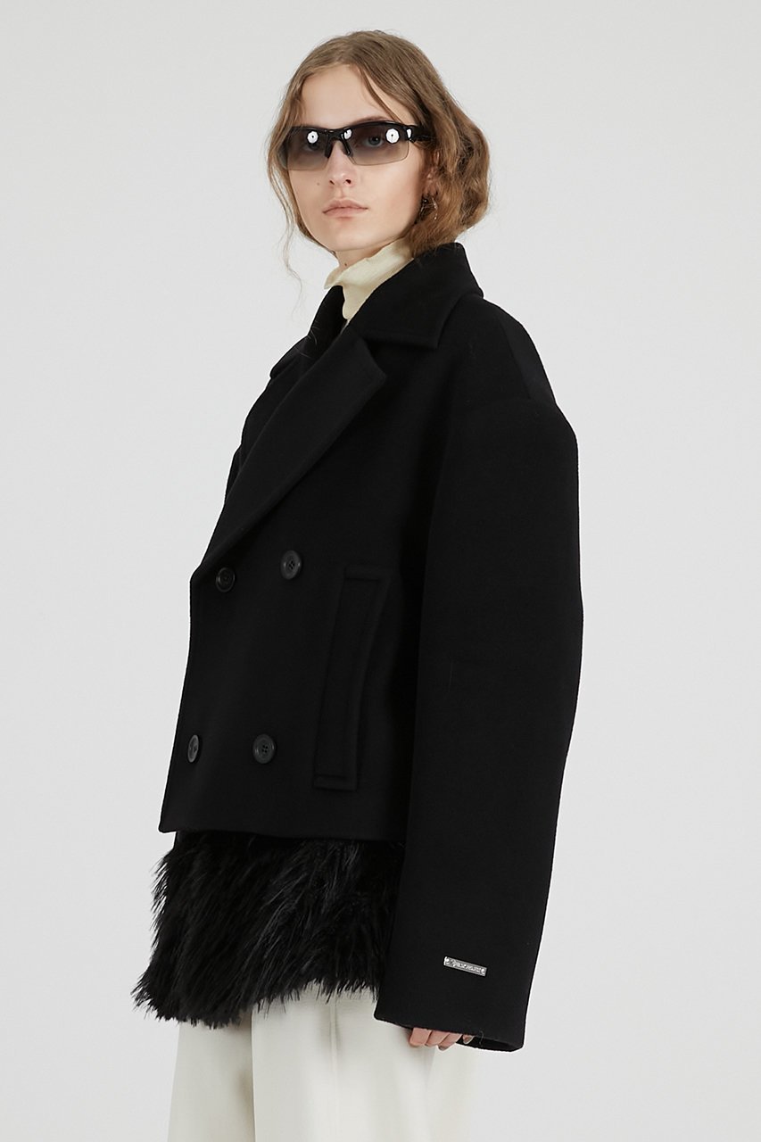 【プランク プロジェクト/PRANK PROJECT】のファーレイヤードピーコート / Fur-lined peacoat 人気、トレンドファッション・服の通販 founy(ファニー) 　ファッション　Fashion　レディースファッション　Fashion for Women　アウター　Coat / Outerwear Collection　コート・ロングコート・ピーコート　Long Coats, Peacoats & More　Pコート　Pea Coats　2025年　2025　2025-2026秋冬・A/W　Autumn/Winter 2025–26 AW25–26　ショルダー　Shoulder, Shoulder Strap　ショート　Short, Short Length　フェイクファー　Faux Fur, Imitation Fur　A/W・秋冬　Autumn/Winter　other-5|ID: prp329100004622152 ipo3291000000033169848