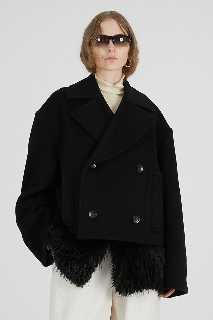 【プランク プロジェクト/PRANK PROJECT】のファーレイヤードピーコート / Fur-lined peacoat 人気、トレンドファッション・服の通販 founy(ファニー) 　ファッション　Fashion　レディースファッション　Fashion for Women　アウター　Coat / Outerwear Collection　コート・ロングコート・ピーコート　Long Coats, Peacoats & More　Pコート　Pea Coats　2025年　2025　2025-2026秋冬・A/W　Autumn/Winter 2025–26 AW25–26　ショルダー　Shoulder, Shoulder Strap　ショート　Short, Short Length　フェイクファー　Faux Fur, Imitation Fur　A/W・秋冬　Autumn/Winter　other-7|ID: prp329100004622152 ipo3291000000033169850