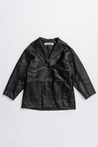 【プランク プロジェクト/PRANK PROJECT】のオーバーカラーシープレザージャケットコート / Overcoat Leather Jacket Coat BLK(ブラック)|ID: prp329100004622153 ipo3291000000033169852