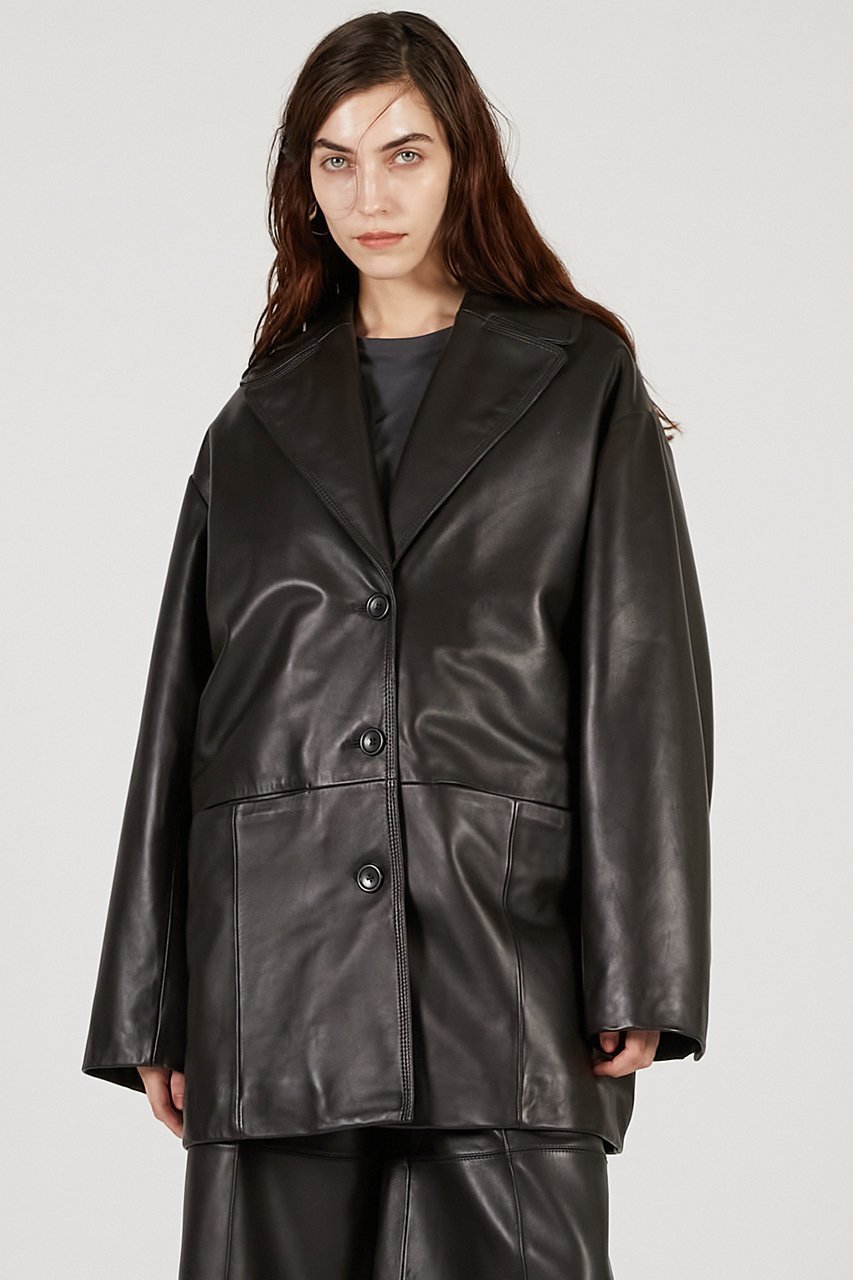 【プランク プロジェクト/PRANK PROJECT】のオーバーカラーシープレザージャケットコート / Overcoat Leather Jacket Coat インテリア・キッズ・メンズ・レディースファッション・服の通販 founy(ファニー) 　ファッション　Fashion　レディースファッション　Fashion for Women　アウター　Coat / Outerwear Collection　コート・ロングコート・ピーコート　Long Coats, Peacoats & More　レディースジャケット・軽アウター　Jackets　2025年　2025　2025-2026秋冬・A/W　Autumn/Winter 2025–26 AW25–26　ショルダー　Shoulder, Shoulder Strap　ショート　Short, Short Length　ジャケット　Jacket, Outerwear　ビッグ　Big, Oversized　エレガント 上品　Elegant　冬　Winter / This Winter　A/W・秋冬　Autumn/Winter　BRN(ブラウン)|ID: prp329100004622153 ipo3291000000033169853