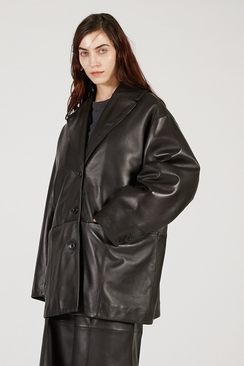 【プランク プロジェクト/PRANK PROJECT】のオーバーカラーシープレザージャケットコート / Overcoat Leather Jacket Coat 人気、トレンドファッション・服の通販 founy(ファニー) 　ファッション　Fashion　レディースファッション　Fashion for Women　アウター　Coat / Outerwear Collection　コート・ロングコート・ピーコート　Long Coats, Peacoats & More　レディースジャケット・軽アウター　Jackets　2025年　2025　2025-2026秋冬・A/W　Autumn/Winter 2025–26 AW25–26　ショルダー　Shoulder, Shoulder Strap　ショート　Short, Short Length　ジャケット　Jacket, Outerwear　ビッグ　Big, Oversized　エレガント 上品　Elegant　冬　Winter / This Winter　A/W・秋冬　Autumn/Winter　other-4|ID: prp329100004622153 ipo3291000000033169856