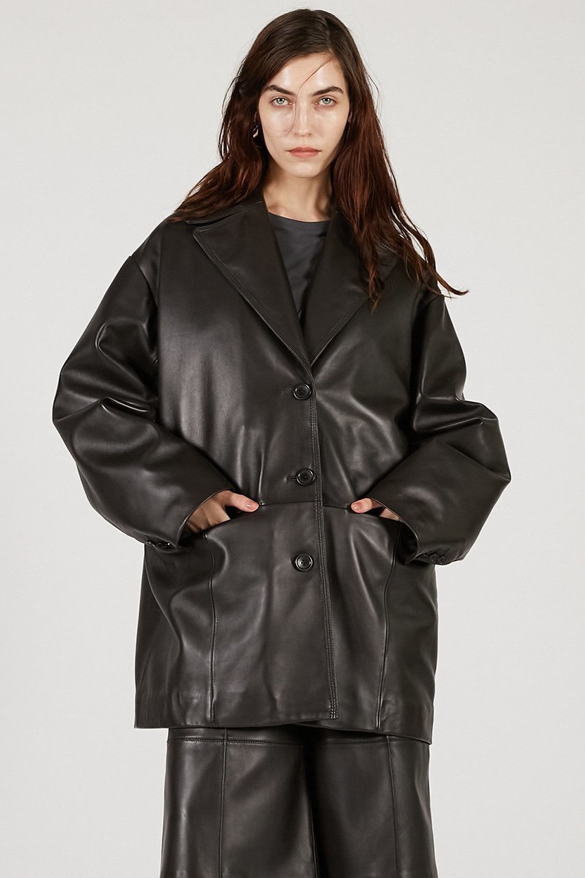【プランク プロジェクト/PRANK PROJECT】のオーバーカラーシープレザージャケットコート / Overcoat Leather Jacket Coat 人気、トレンドファッション・服の通販 founy(ファニー) 　ファッション　Fashion　レディースファッション　Fashion for Women　アウター　Coat / Outerwear Collection　コート・ロングコート・ピーコート　Long Coats, Peacoats & More　レディースジャケット・軽アウター　Jackets　2025年　2025　2025-2026秋冬・A/W　Autumn/Winter 2025–26 AW25–26　ショルダー　Shoulder, Shoulder Strap　ショート　Short, Short Length　ジャケット　Jacket, Outerwear　ビッグ　Big, Oversized　エレガント 上品　Elegant　冬　Winter / This Winter　A/W・秋冬　Autumn/Winter　other-7|ID: prp329100004622153 ipo3291000000033169859