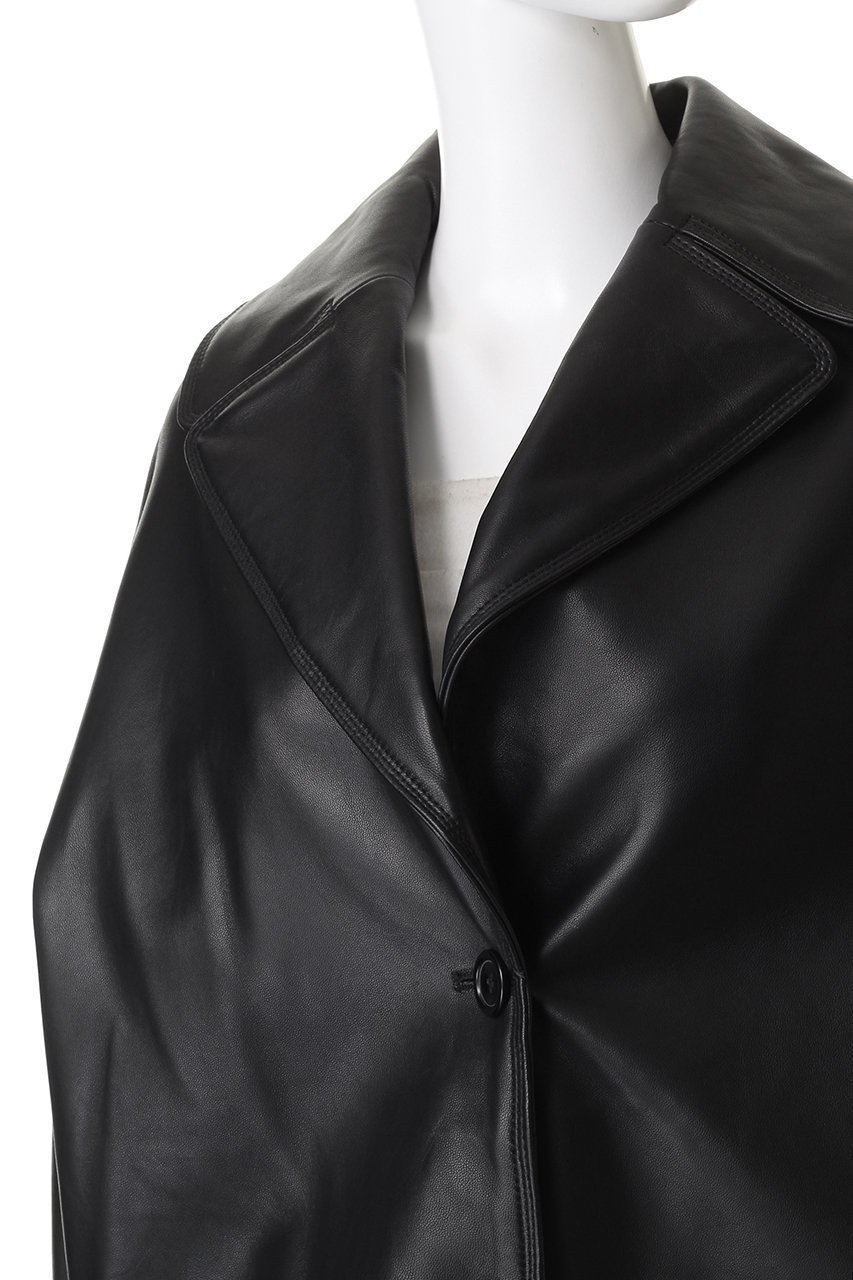 【プランク プロジェクト/PRANK PROJECT】のオーバーカラーシープレザージャケットコート / Overcoat Leather Jacket Coat 人気、トレンドファッション・服の通販 founy(ファニー) 　ファッション　Fashion　レディースファッション　Fashion for Women　アウター　Coat / Outerwear Collection　コート・ロングコート・ピーコート　Long Coats, Peacoats & More　レディースジャケット・軽アウター　Jackets　ショルダー　Shoulder, Shoulder Strap　ショート　Short, Short Length　ジャケット　Jacket, Outerwear　ビッグ　Big, Oversized　エレガント 上品　Elegant　冬　Winter / This Winter　other-5|ID: prp329100004622153 ipo3291000000035865192
