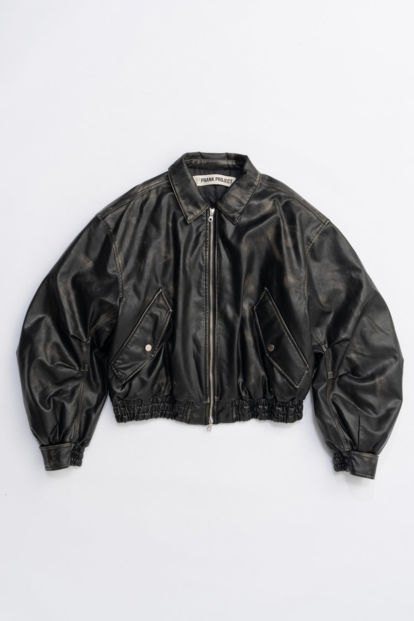 【プランク プロジェクト/PRANK PROJECT】のフライトレザーボンバージャケット / Flight Leather Bomber Jacket インテリア・キッズ・メンズ・レディースファッション・服の通販 founy(ファニー) 　ファッション　Fashion　レディースファッション　Fashion for Women　アウター　Coat / Outerwear Collection　レディースジャケット・軽アウター　Jackets　ブルゾンジャケット・スポーティアウター　Blouson Jackets　2025年　2025　2025-2026秋冬・A/W　Autumn/Winter 2025–26 AW25–26　ショルダー　Shoulder, Shoulder Strap　ジャケット　Jacket, Outerwear　フェイクレザー　Faux Leather, PU Leather　ブルゾン　Blouson, Bomber Jacket　モダン　Modern, Contemporary　リアル　Real, Realistic　冬　Winter / This Winter　A/W・秋冬　Autumn/Winter　BLK(ブラック)|ID: prp329100004622155 ipo3291000000033169870