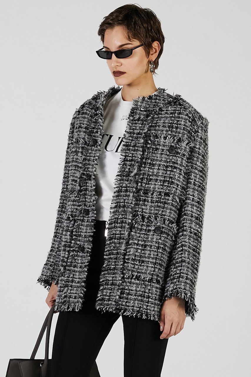 【プランク プロジェクト/PRANK PROJECT】のパディングツイードジャケット / Padded Tweed Jacket 人気、トレンドファッション・服の通販 founy(ファニー) 　ファッション　Fashion　レディースファッション　Fashion for Women　アウター　Coat / Outerwear Collection　レディースジャケット・軽アウター　Jackets　2025年　2025　2025-2026秋冬・A/W　Autumn/Winter 2025–26 AW25–26　おすすめ　Recommended / Our Picks　クラシカル　Classical, Vintage-Inspired　クラシック　Classic, Timeless Style　ジャケット　Jacket, Outerwear　ダメージ　Distressed, Destroyed　チェック　Check, Plaid, Tartan　ツイード　Twill, Twill Weave　デニム　Denim, Jeans Material　A/W・秋冬　Autumn/Winter　other-3|ID: prp329100004622157 ipo3291000000033169893