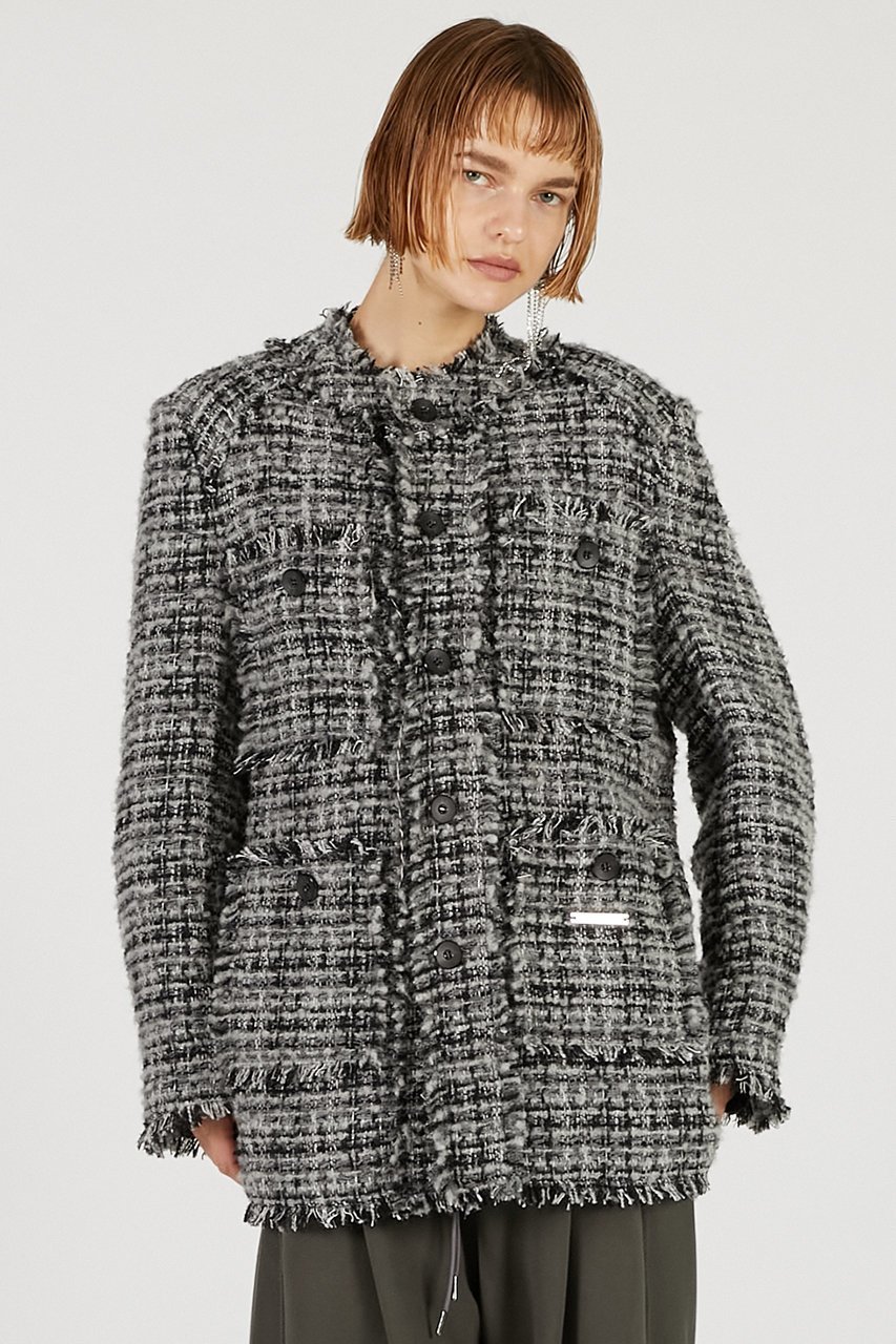 【プランク プロジェクト/PRANK PROJECT】のパディングツイードジャケット / Padded Tweed Jacket 人気、トレンドファッション・服の通販 founy(ファニー) 　ファッション　Fashion　レディースファッション　Fashion for Women　アウター　Coat / Outerwear Collection　レディースジャケット・軽アウター　Jackets　2025年　2025　2025-2026秋冬・A/W　Autumn/Winter 2025–26 AW25–26　おすすめ　Recommended / Our Picks　クラシカル　Classical, Vintage-Inspired　クラシック　Classic, Timeless Style　ジャケット　Jacket, Outerwear　ダメージ　Distressed, Destroyed　チェック　Check, Plaid, Tartan　ツイード　Twill, Twill Weave　デニム　Denim, Jeans Material　A/W・秋冬　Autumn/Winter　other-7|ID: prp329100004622157 ipo3291000000033169897