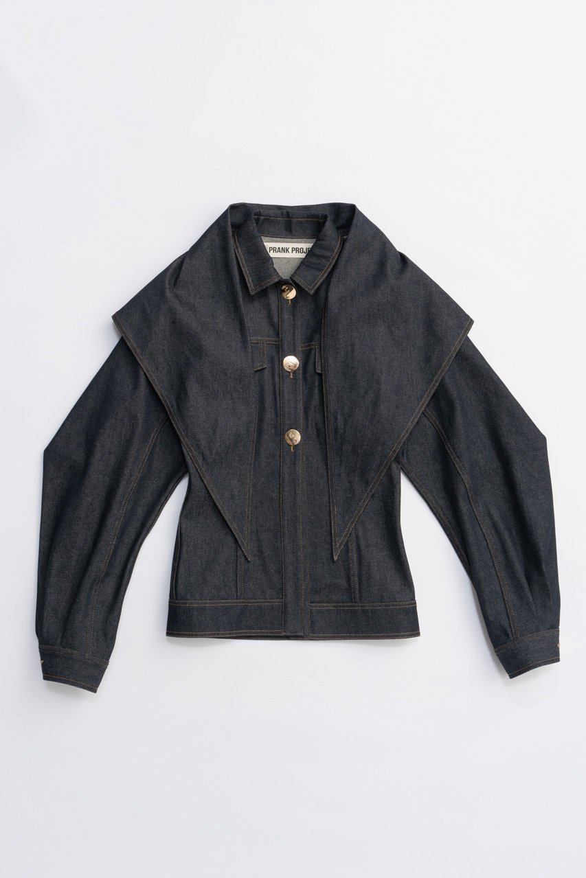 【プランク プロジェクト/PRANK PROJECT】のスカーフシェイプデニムジャケット / Scarf-Shaped Denim Jacket インテリア・キッズ・メンズ・レディースファッション・服の通販 founy(ファニー) 　ファッション　Fashion　レディースファッション　Fashion for Women　アウター　Coat / Outerwear Collection　レディースジャケット・軽アウター　Jackets　デニムジャケット / カジュアルアウター　Denim Jackets　2025年　2025　2025-2026秋冬・A/W　Autumn/Winter 2025–26 AW25–26　インディゴ　Indigo Denim　シェイプ　Shape, Slim Fit　ジャケット　Jacket, Outerwear　スカーフ　Scarf, Neckwear　スリット　Slit, Slit Detail　セットアップ　Set-Up, Coordinated Outfit　デニム　Denim, Jeans Material　フロント　Front, Front Design　A/W・秋冬　Autumn/Winter　NVY(ネイビー)|ID: prp329100004622160 ipo3291000000033169920