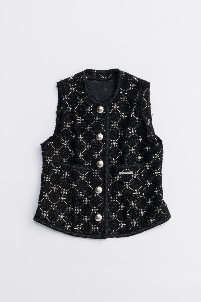 【プランク プロジェクト/PRANK PROJECT】のツイードベスト / Tweed Vest インテリア・キッズ・メンズ・レディースファッション・服の通販 founy(ファニー) https://founy.com/ ファッション Fashion レディースファッション Fashion for Women アウター Coat / Outerwear Collection レディースジャケット・軽アウター Jackets 2025年 2025 2025-2026秋冬・A/W Autumn/Winter 2025–26 AW25–26 おすすめ Recommended / Our Picks インナー Innerwear コンパクト Compact, Small Size ジャケット Jacket, Outerwear スパンコール Sequins, Sequin Embellishment タートルネック Turtleneck, High Neck ツイード Twill, Twill Weave ノースリーブ Sleeveless, No-Sleeve ベスト Vest, Waistcoat ミックス Mix, Mixed Style A/W・秋冬 Autumn/Winter |ID: prp329100004622162 ipo3291000000033169937