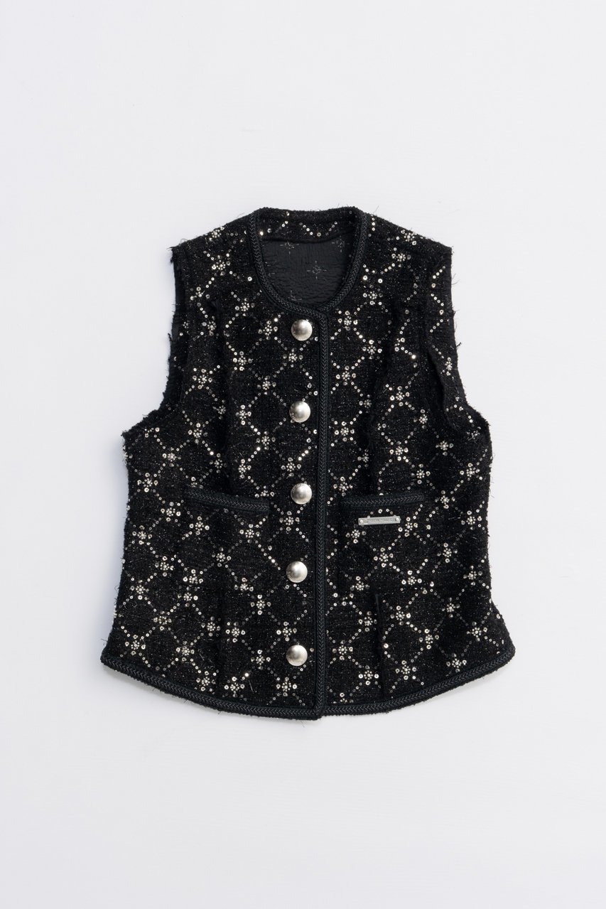 【プランク プロジェクト/PRANK PROJECT】のツイードベスト / Tweed Vest 人気、トレンドファッション・服の通販 founy(ファニー) 　ファッション　Fashion　レディースファッション　Fashion for Women　アウター　Coat / Outerwear Collection　レディースジャケット・軽アウター　Jackets　2025年　2025　2025-2026秋冬・A/W　Autumn/Winter 2025–26 AW25–26　おすすめ　Recommended / Our Picks　インナー　Innerwear　コンパクト　Compact, Small Size　ジャケット　Jacket, Outerwear　スパンコール　Sequins, Sequin Embellishment　タートルネック　Turtleneck, High Neck　ツイード　Twill, Twill Weave　ノースリーブ　Sleeveless, No-Sleeve　ベスト　Vest, Waistcoat　ミックス　Mix, Mixed Style　A/W・秋冬　Autumn/Winter　 other-1|ID: prp329100004622162 ipo3291000000033169937
