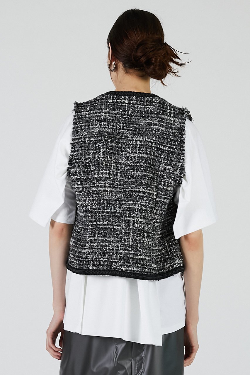 【プランク プロジェクト/PRANK PROJECT】のツイードベスト / Tweed Vest 人気、トレンドファッション・服の通販 founy(ファニー) 　ファッション　Fashion　レディースファッション　Fashion for Women　アウター　Coat / Outerwear Collection　レディースジャケット・軽アウター　Jackets　2025年　2025　2025-2026秋冬・A/W　Autumn/Winter 2025–26 AW25–26　おすすめ　Recommended / Our Picks　インナー　Innerwear　コンパクト　Compact, Small Size　ジャケット　Jacket, Outerwear　スパンコール　Sequins, Sequin Embellishment　タートルネック　Turtleneck, High Neck　ツイード　Twill, Twill Weave　ノースリーブ　Sleeveless, No-Sleeve　ベスト　Vest, Waistcoat　ミックス　Mix, Mixed Style　A/W・秋冬　Autumn/Winter　other-4|ID: prp329100004622162 ipo3291000000033169944
