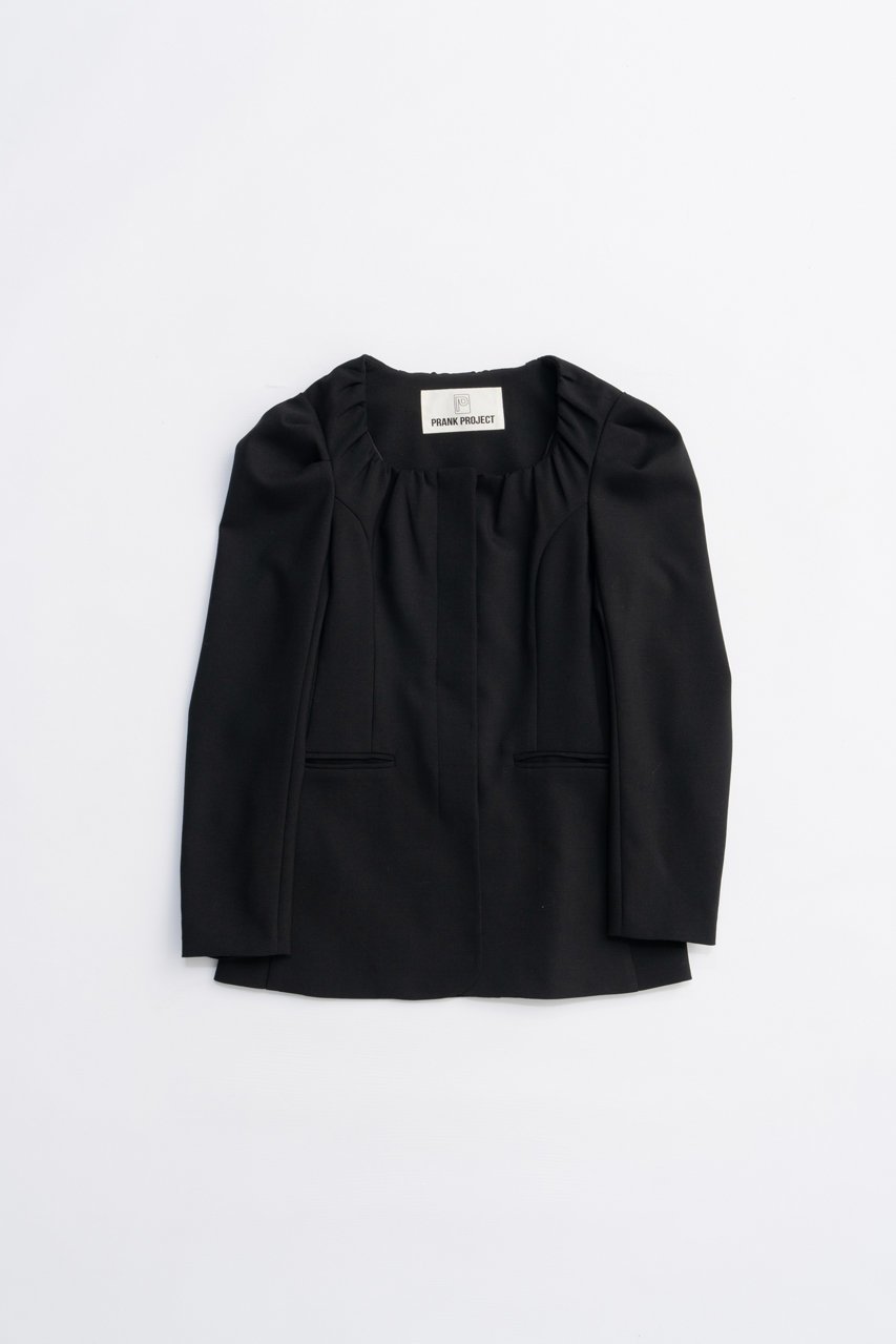 【プランク プロジェクト/PRANK PROJECT】のスクエアネックジャケット / Square neck jacket インテリア・キッズ・メンズ・レディースファッション・服の通販 founy(ファニー) 　ファッション　Fashion　レディースファッション　Fashion for Women　アウター　Coat / Outerwear Collection　レディースジャケット・軽アウター　Jackets　2025年　2025　2025-2026秋冬・A/W　Autumn/Winter 2025–26 AW25–26　インナー　Innerwear　ジャケット　Jacket, Outerwear　スクエア　Square, Square Shape　スリーブ　Sleeve, Long Sleeve / Short Sleeve　セットアップ　Set-Up, Coordinated Outfit　ダブル　Double, Double-Breasted　フォルム　Silhouette, Form　A/W・秋冬　Autumn/Winter　BLK(ブラック)|ID: prp329100004622166 ipo3291000000033169980