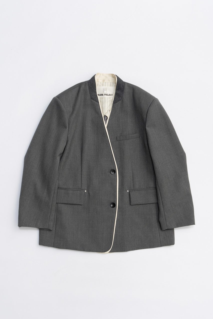 【プランク プロジェクト/PRANK PROJECT】のノーカラービッグジャケット / No Collar Big Jacket 人気、トレンドファッション・服の通販 founy(ファニー) 　ファッション　Fashion　レディースファッション　Fashion for Women　アウター　Coat / Outerwear Collection　レディースジャケット・軽アウター　Jackets　2025年　2025　2025-2026秋冬・A/W　Autumn/Winter 2025–26 AW25–26　おすすめ　Recommended / Our Picks　ジャケット　Jacket, Outerwear　セットアップ　Set-Up, Coordinated Outfit　デニム　Denim, Jeans Material　フロント　Front, Front Design　ミックス　Mix, Mixed Style　メタル　Metal, Metal Parts　ロング　Long, Long-Length　A/W・秋冬　Autumn/Winter　 other-1|ID: prp329100004622168 ipo3291000000033169999