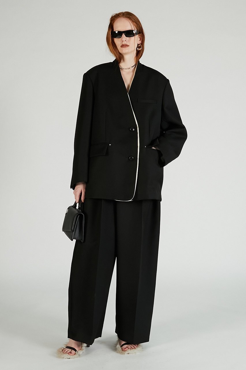 【プランク プロジェクト/PRANK PROJECT】のノーカラービッグジャケット / No Collar Big Jacket 人気、トレンドファッション・服の通販 founy(ファニー) 　ファッション　Fashion　レディースファッション　Fashion for Women　アウター　Coat / Outerwear Collection　レディースジャケット・軽アウター　Jackets　2025年　2025　2025-2026秋冬・A/W　Autumn/Winter 2025–26 AW25–26　おすすめ　Recommended / Our Picks　ジャケット　Jacket, Outerwear　セットアップ　Set-Up, Coordinated Outfit　デニム　Denim, Jeans Material　フロント　Front, Front Design　ミックス　Mix, Mixed Style　メタル　Metal, Metal Parts　ロング　Long, Long-Length　A/W・秋冬　Autumn/Winter　other-3|ID: prp329100004622168 ipo3291000000033170003