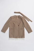 【プランク プロジェクト/PRANK PROJECT】のグランピアンズウールノーカラージャケット / Grand Pianist Wool No-Collar Jacket BGE(ベージュ)|ID: prp329100004622169 ipo3291000000033170010