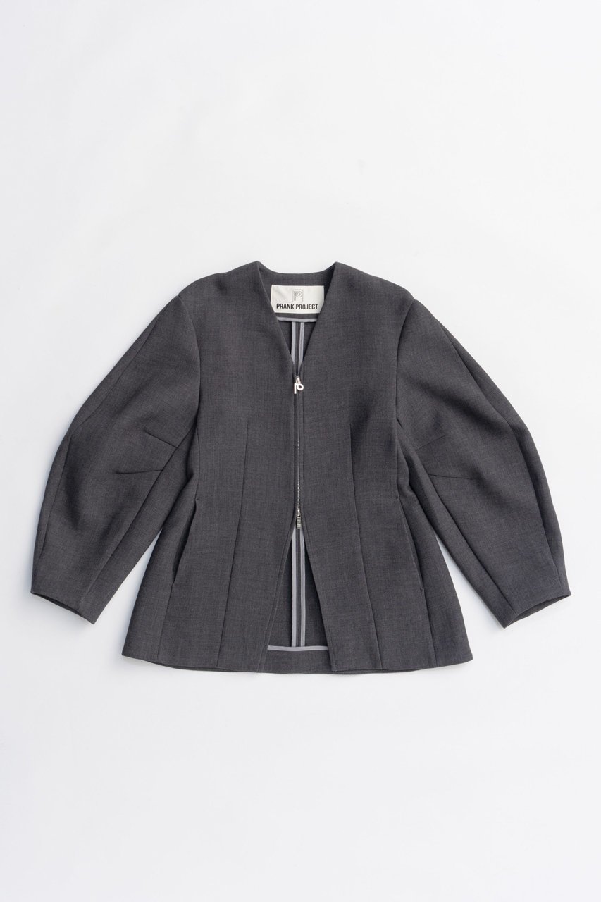 【プランク プロジェクト/PRANK PROJECT】のコクーンスリーブジップトップ / Cocoon Sleeve Zip Top インテリア・キッズ・メンズ・レディースファッション・服の通販 founy(ファニー) 　ファッション　Fashion　レディースファッション　Fashion for Women　アウター　Coat / Outerwear Collection　レディースジャケット・軽アウター　Jackets　2025年　2025　2025-2026秋冬・A/W　Autumn/Winter 2025–26 AW25–26　カーディガン　Cardigan, Knitwear　シェイプ　Shape, Slim Fit　ジャケット　Jacket, Outerwear　ダブル　Double, Double-Breasted　ツイード　Twill, Twill Weave　ネップ　Nepp, Slub Yarn　フリル　Frill, Ruffle　A/W・秋冬　Autumn/Winter　羽織　Haori, Light Jacket　GRY(グレー)|ID: prp329100004622170 ipo3291000000033170020